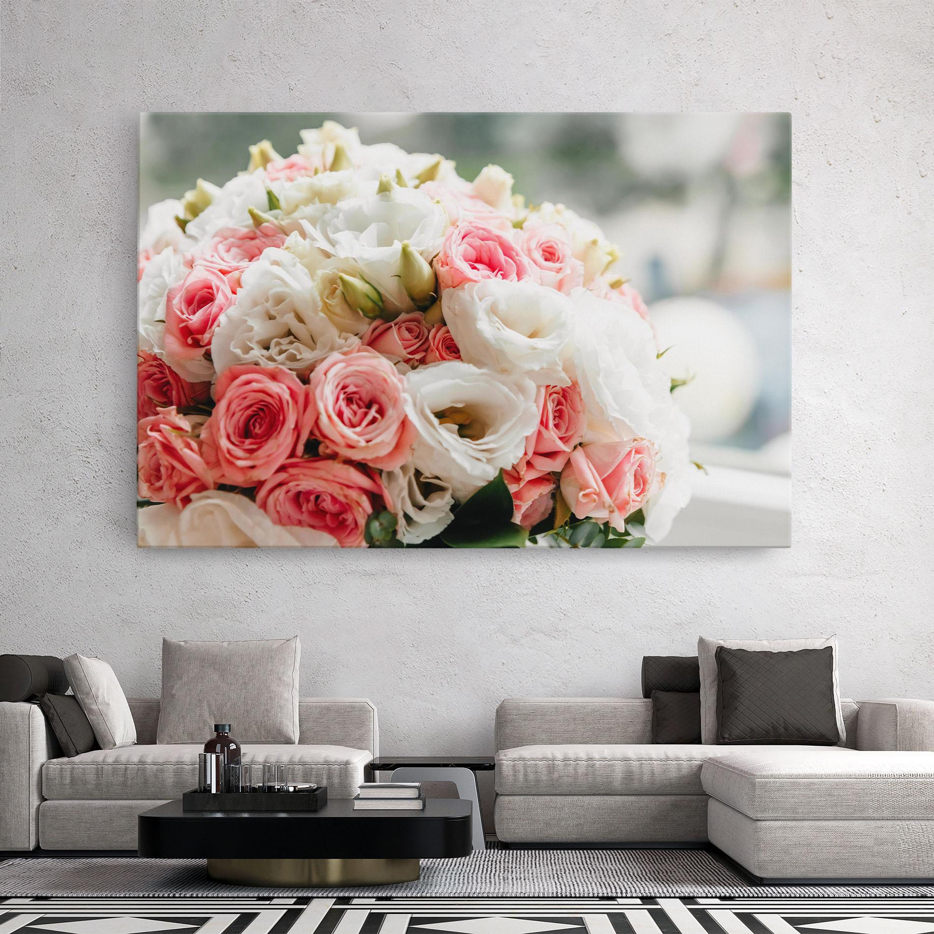 Leinwandbild Pink Beautiful Bouquet mockup 2