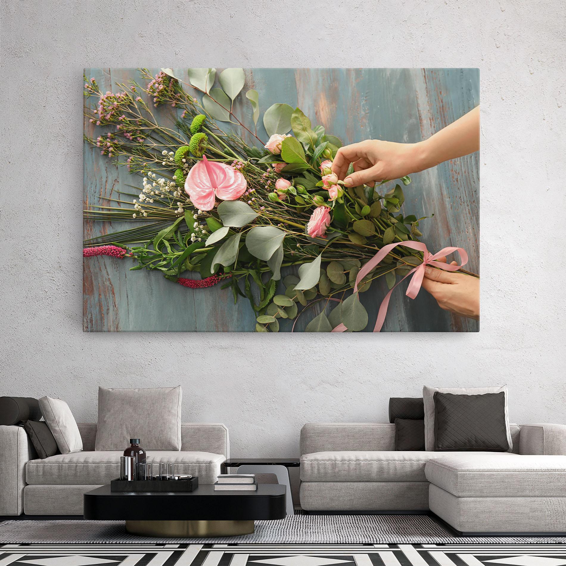 Leinwandbild Preparing Bouquet mockup 2