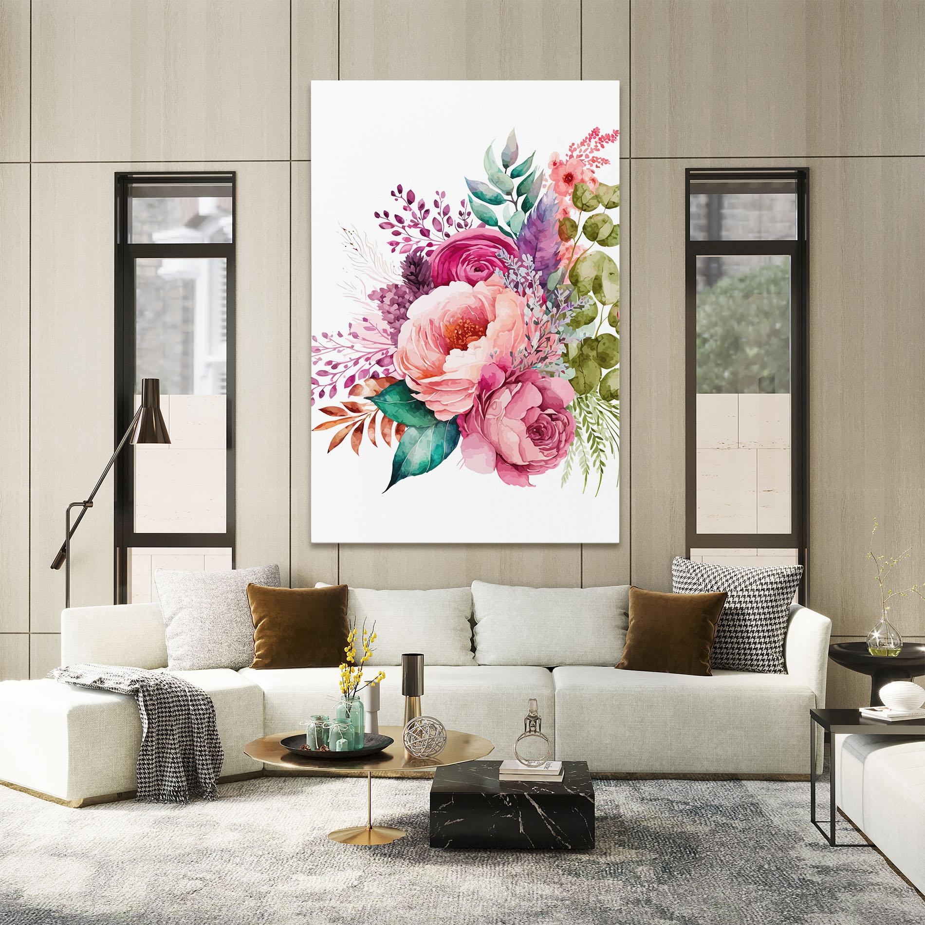 Leinwandbild Bouquet Of Pink Roses mockup 2
