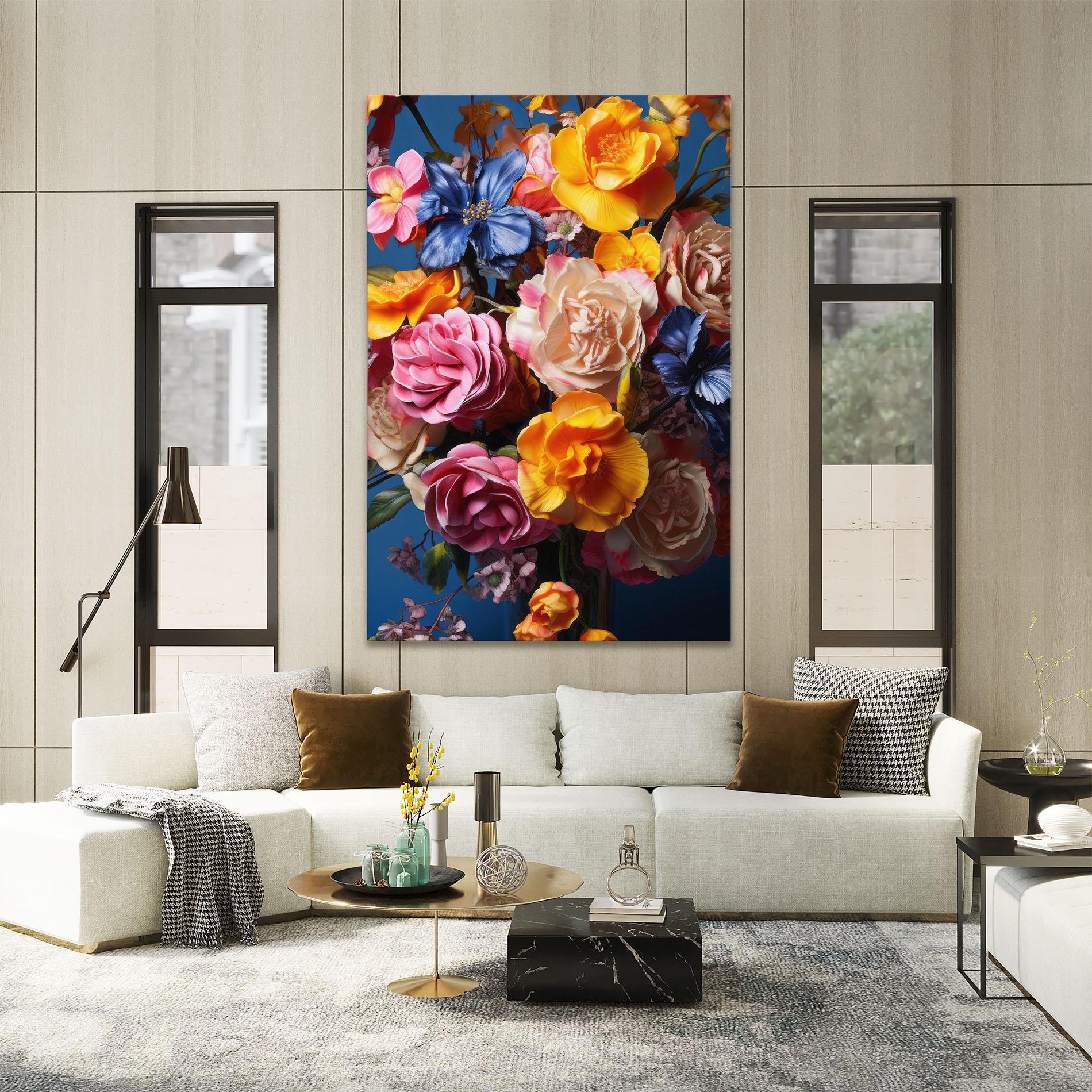 Leinwandbild Colorful Flower Bouquet mockup 2