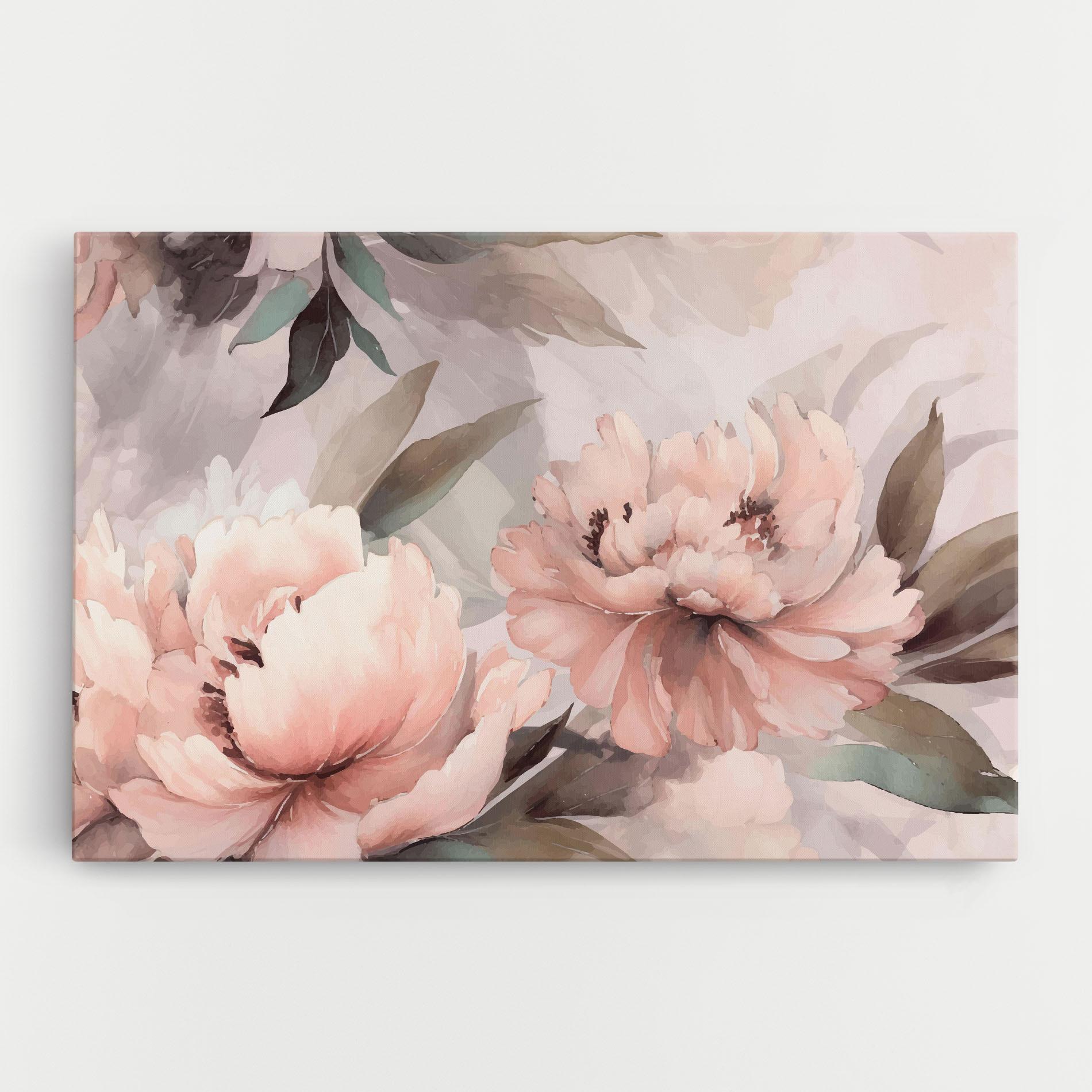 Leinwandbild Dreamy Peony Art mockup 0