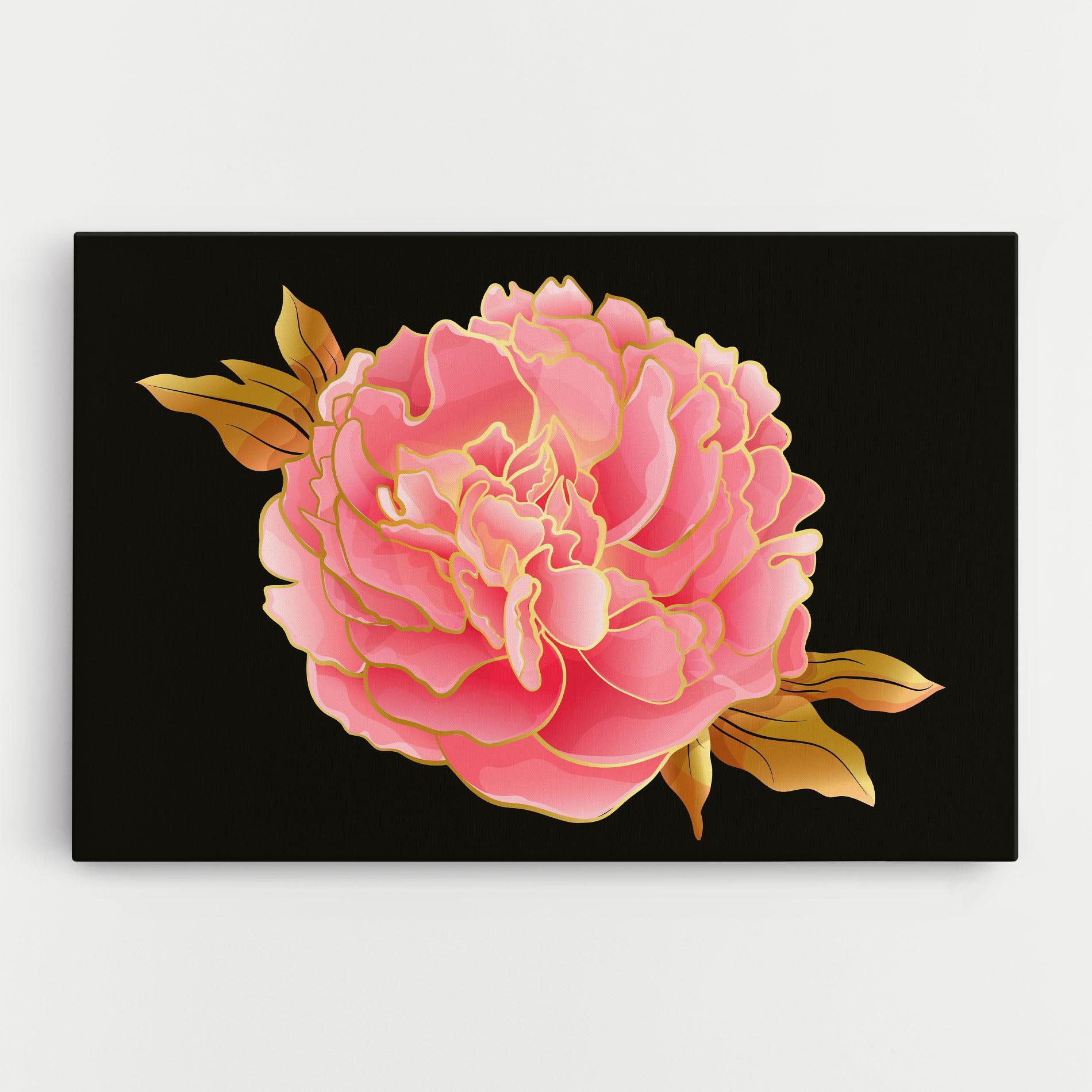 Leinwandbild Gold Pinkk Peony mockup 0