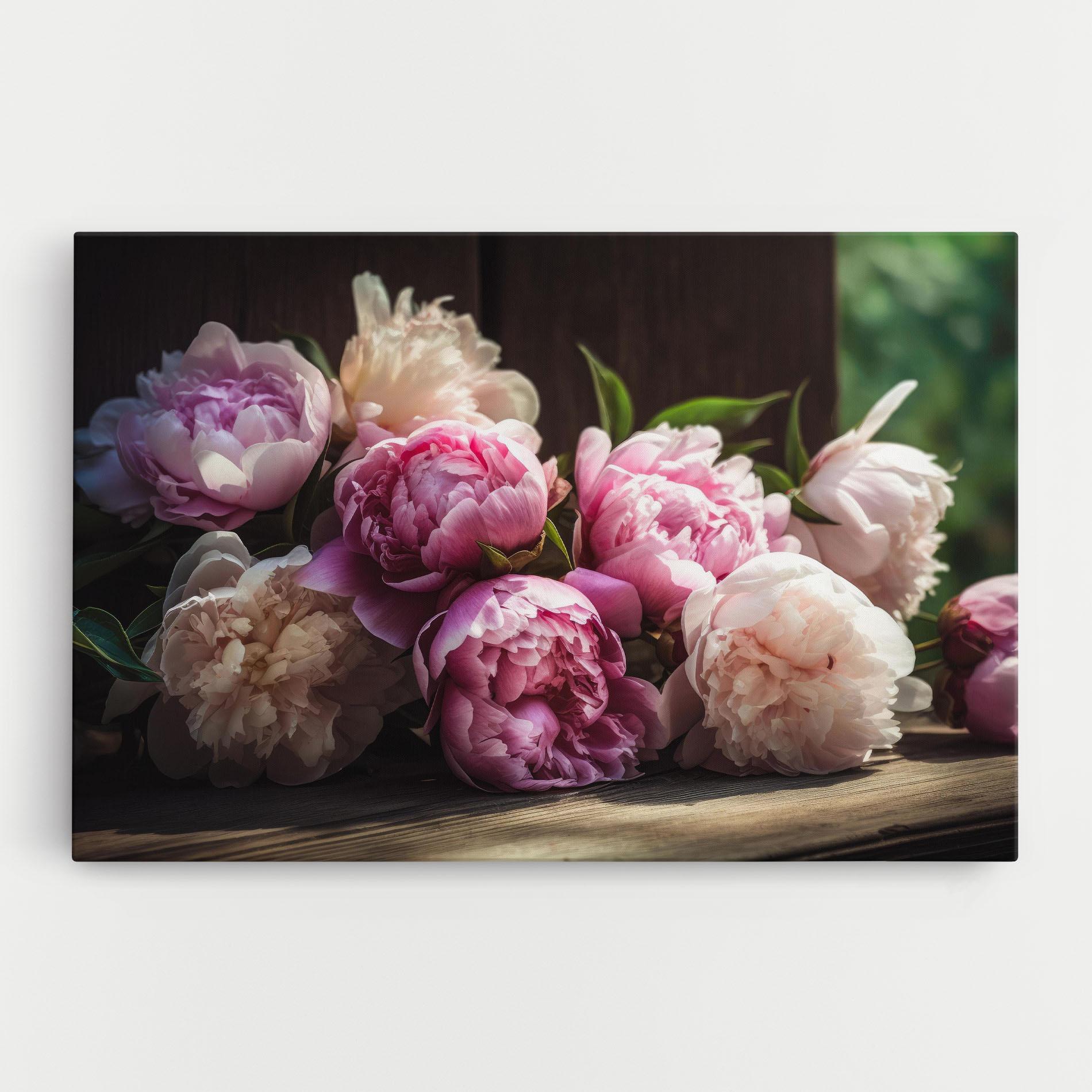 Leinwandbild Peonies On The Table mockup 0