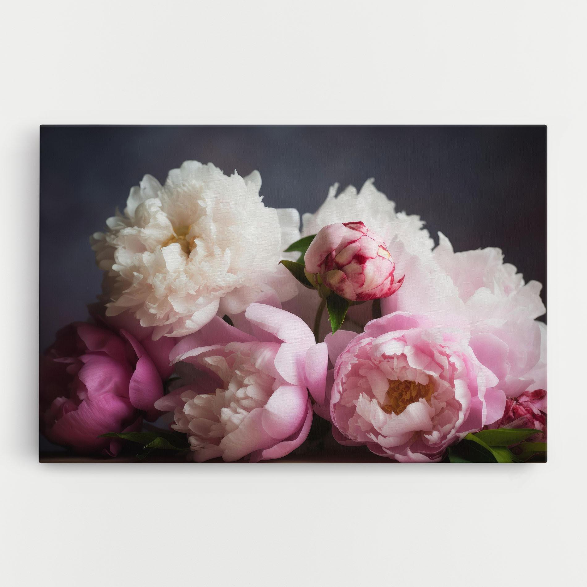 Leinwandbild Peonies With Grey mockup 0