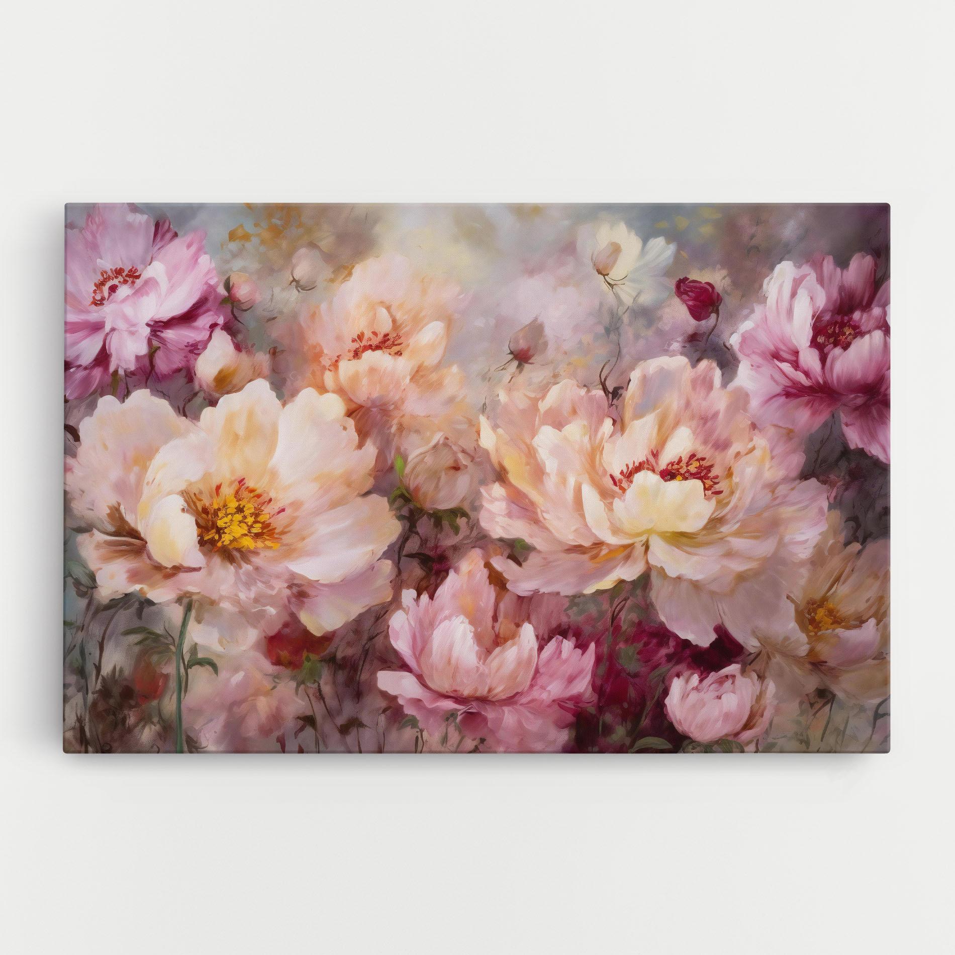 Leinwandbild Peony Painting Art mockup 0