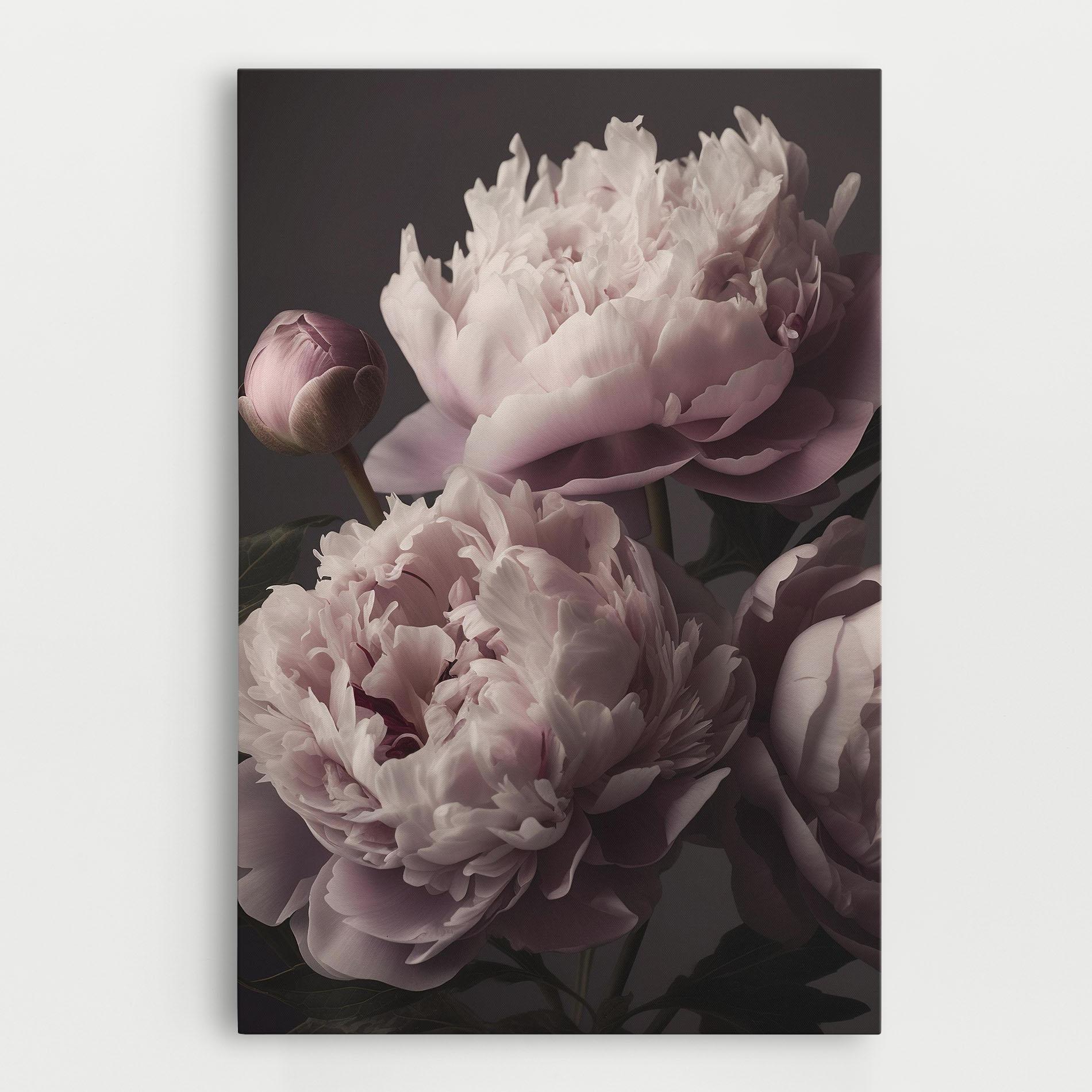 Leinwandbild Grey Pastel Pink Peony mockup 0
