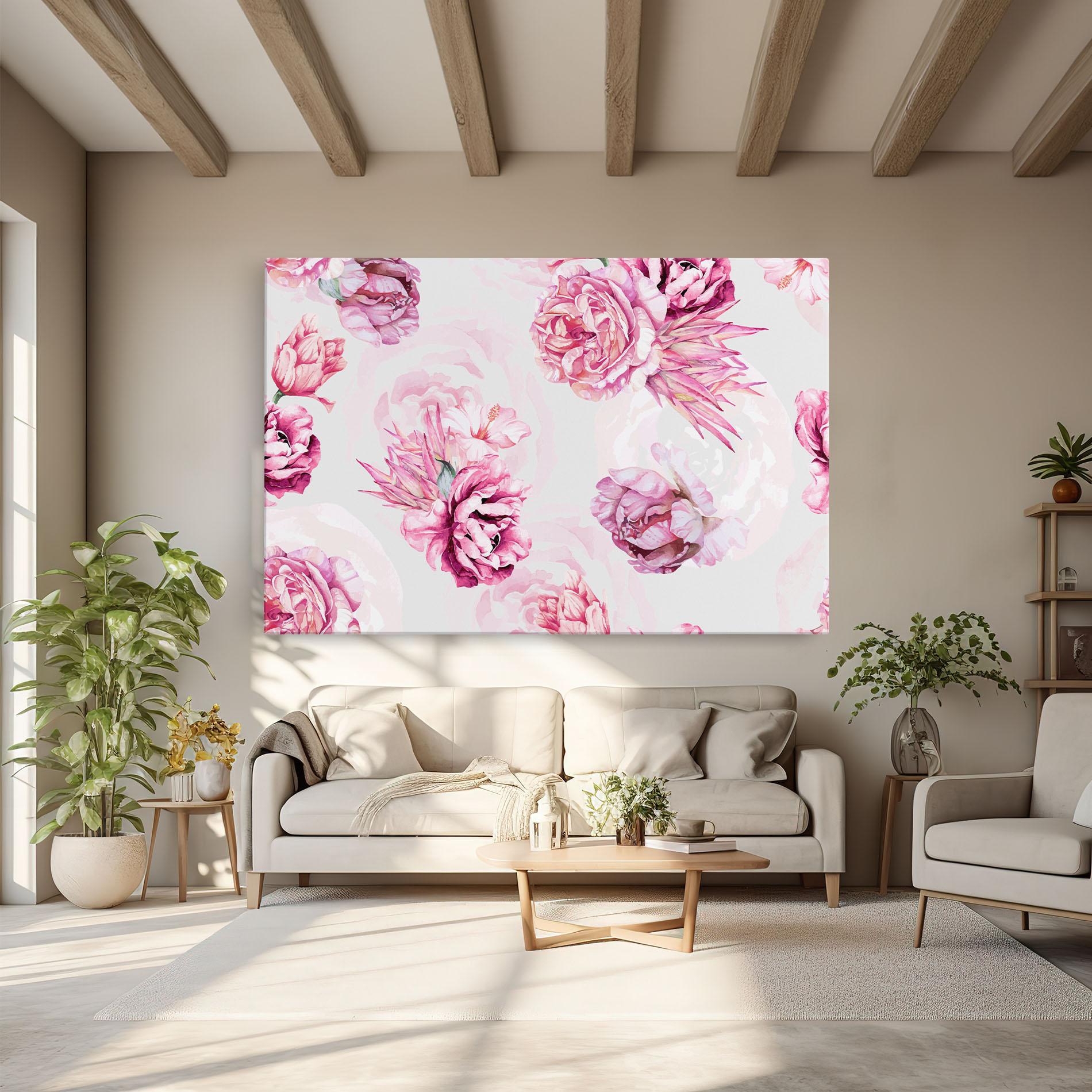 Leinwandbild Blooming Peony mockup 6