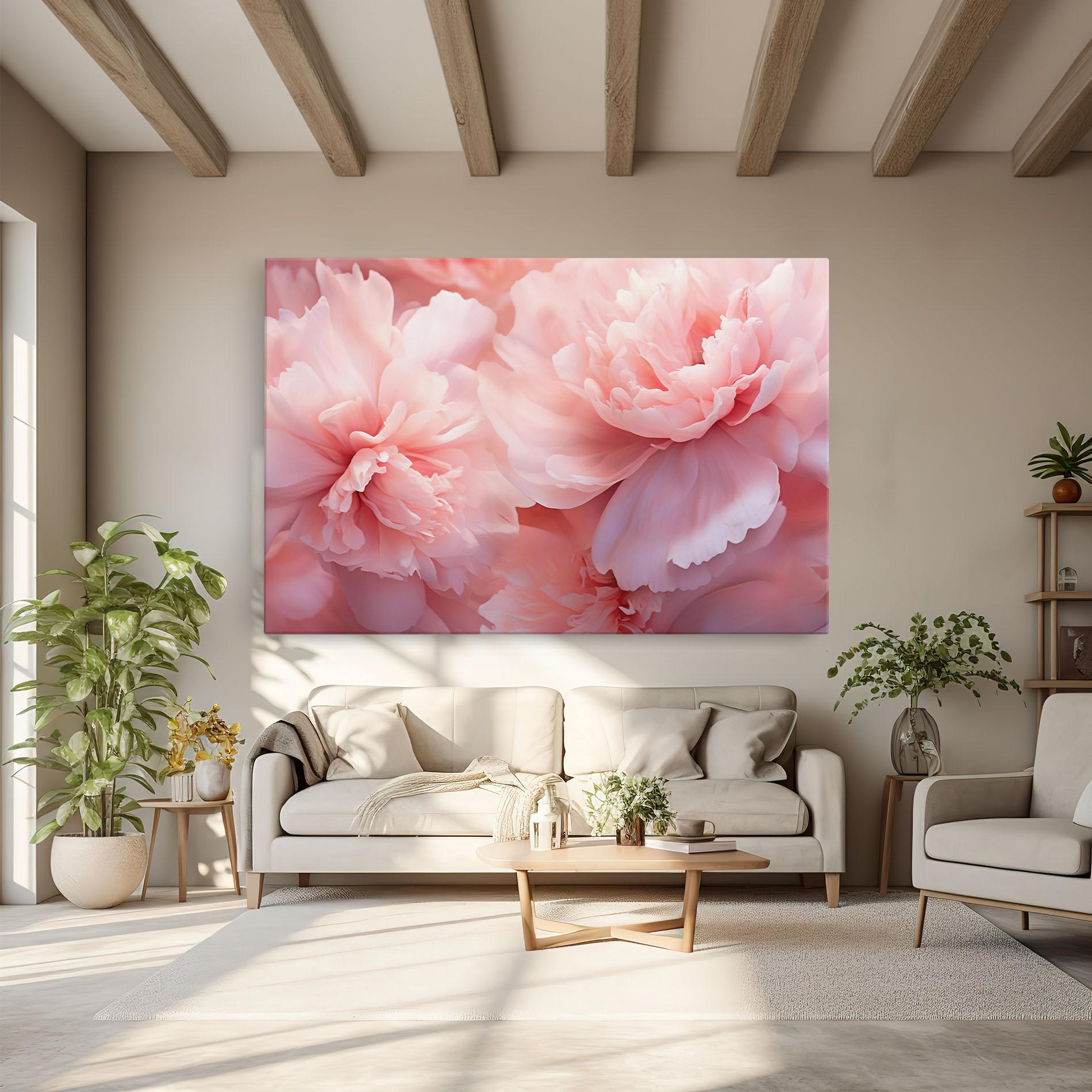 Leinwandbild Close Up Dreamy Peony mockup 6