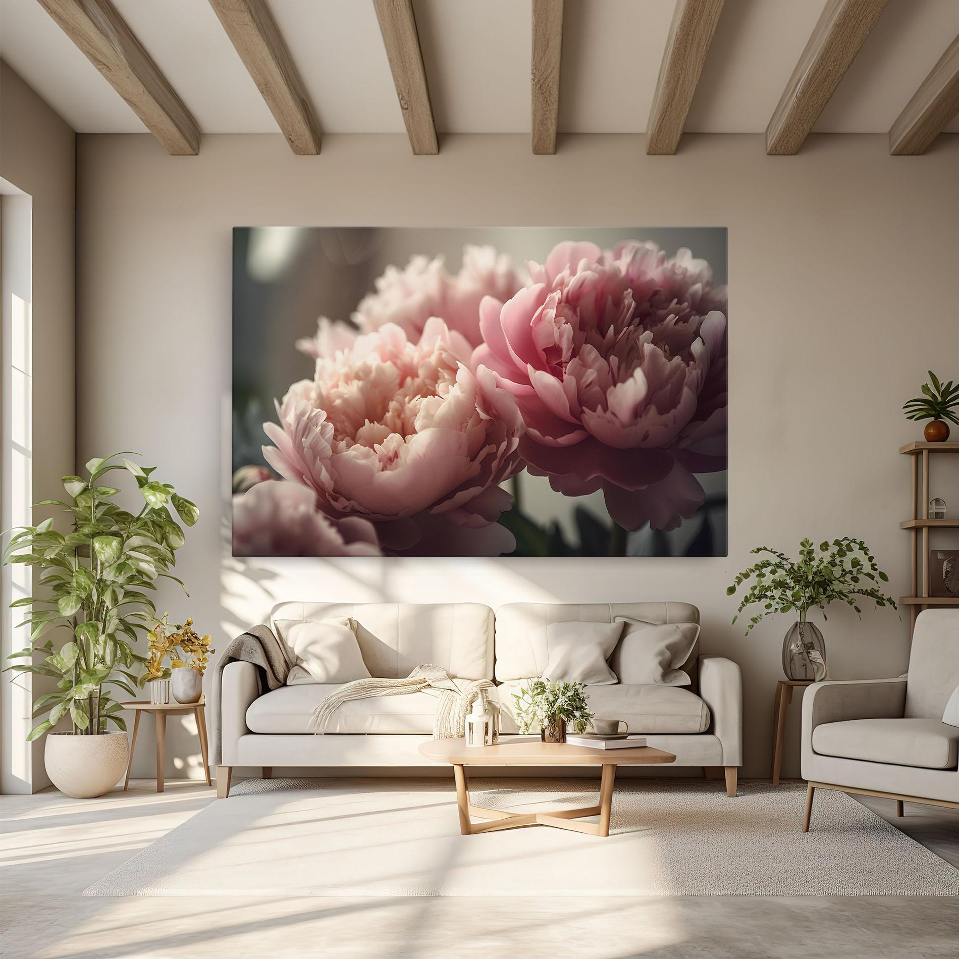 Leinwandbild Cream Dreamy Peony mockup 6
