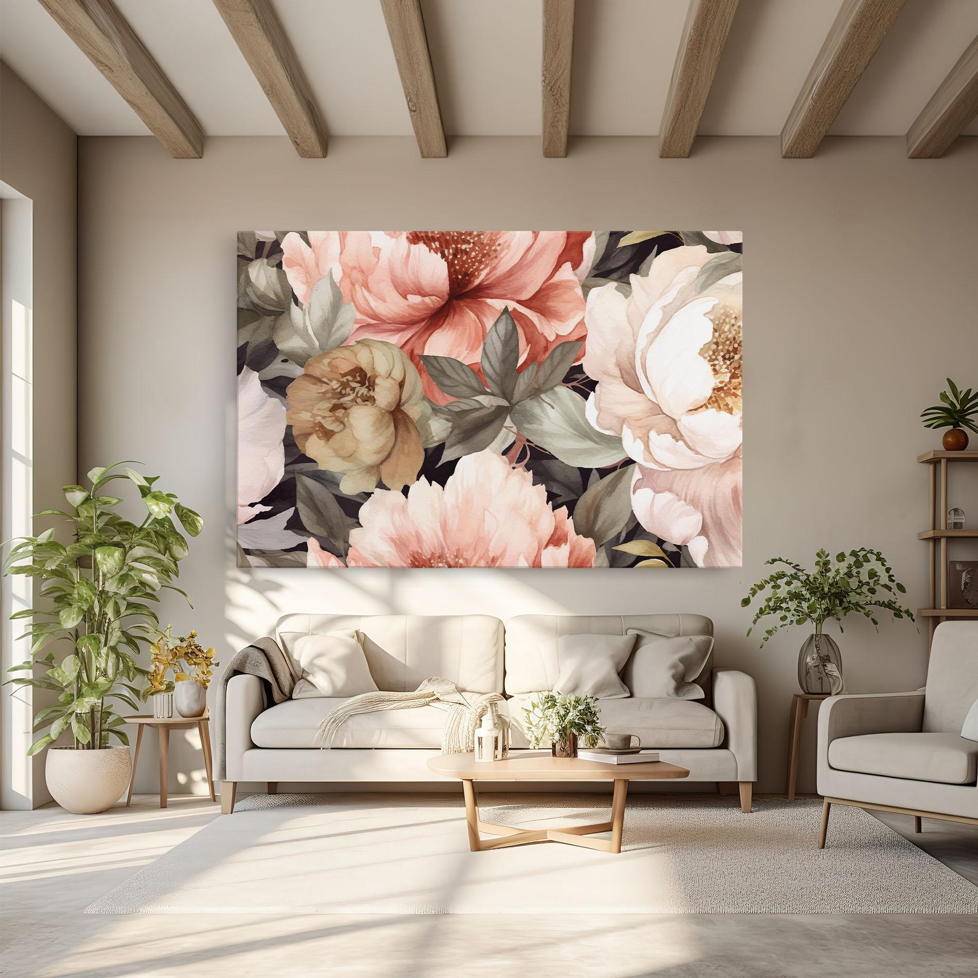 Leinwandbild Cream Pink Peony mockup 6
