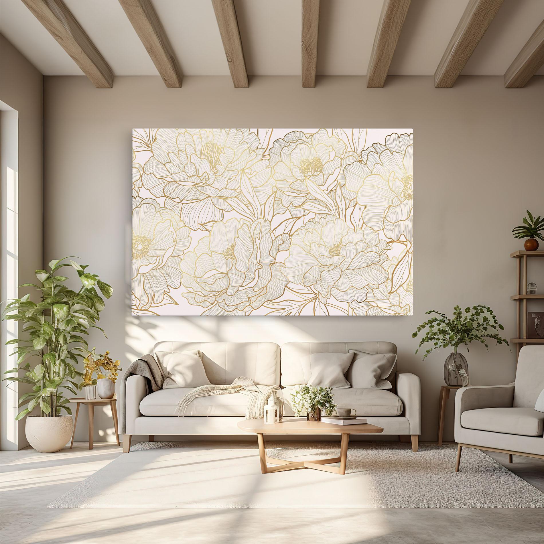 Leinwandbild Golden Peony mockup 6