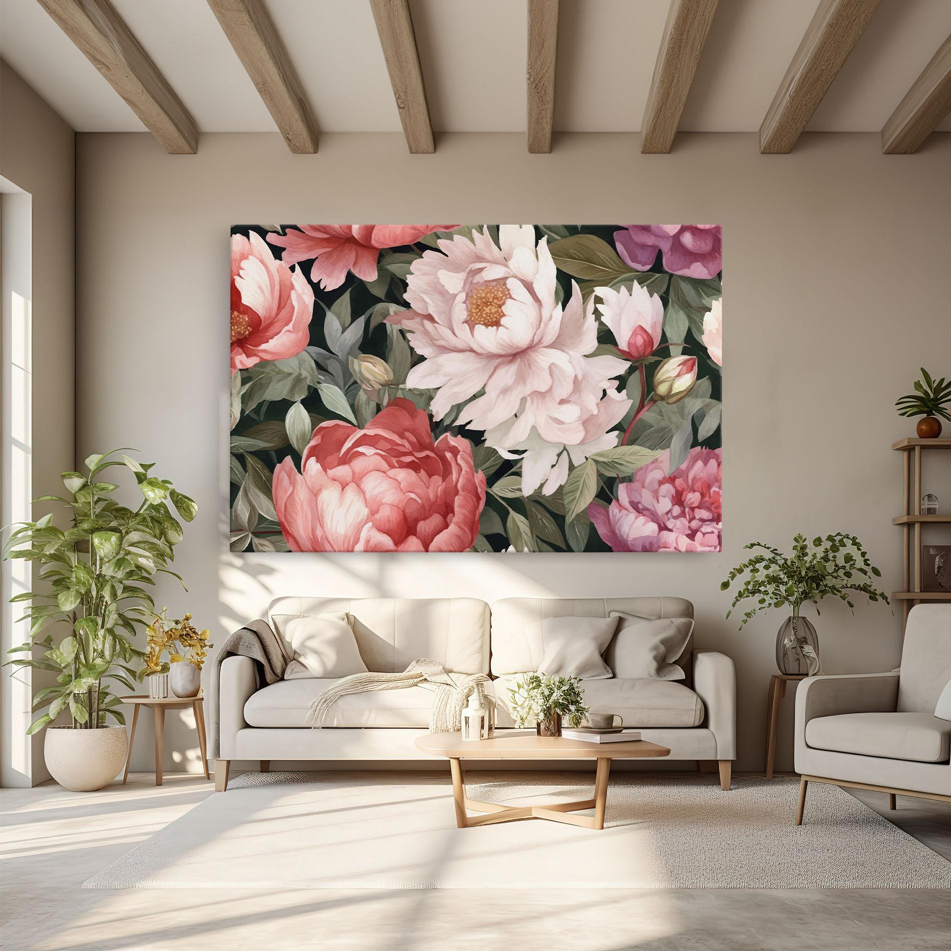Leinwandbild Light Peony Art mockup 6