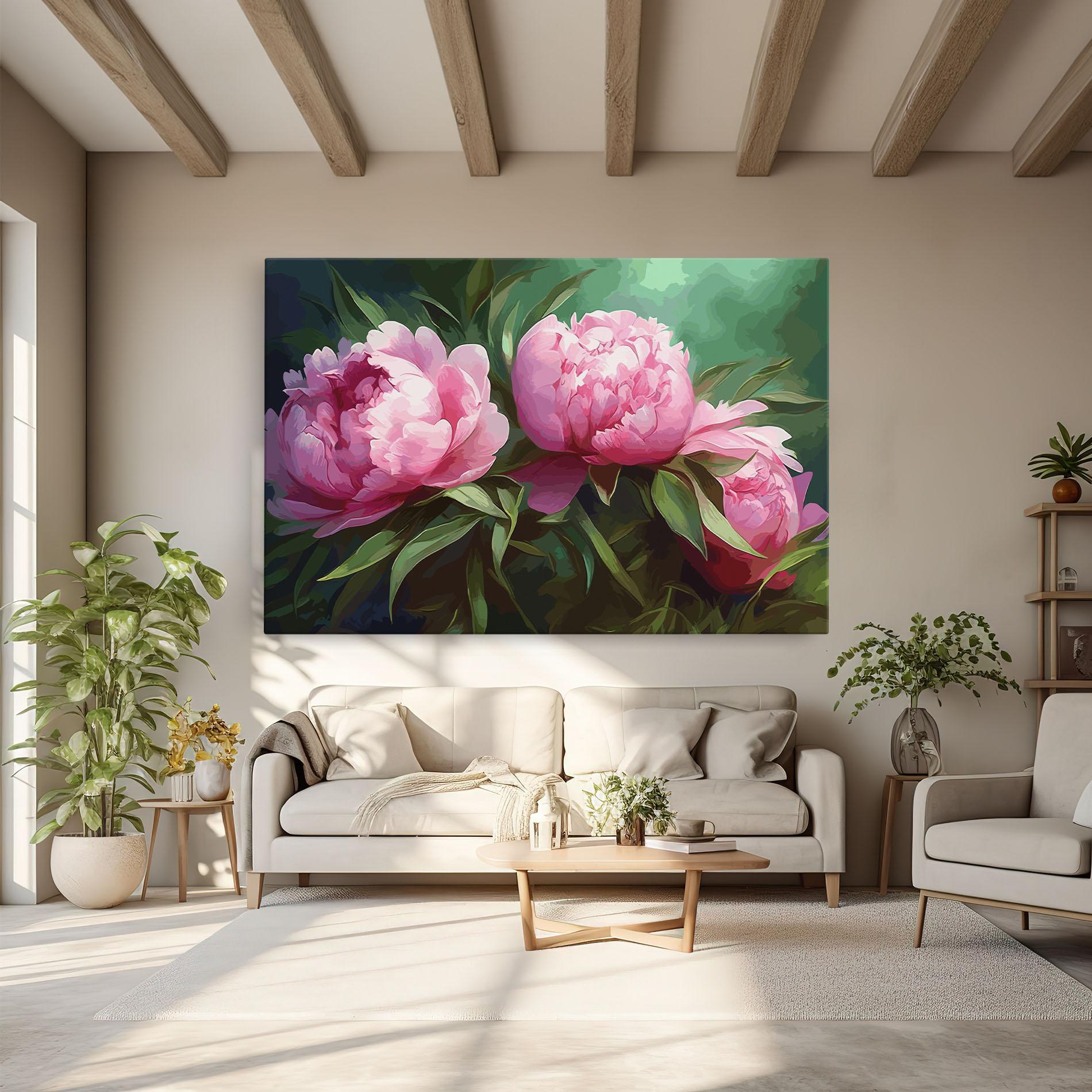 Leinwandbild Peonies Art mockup 6