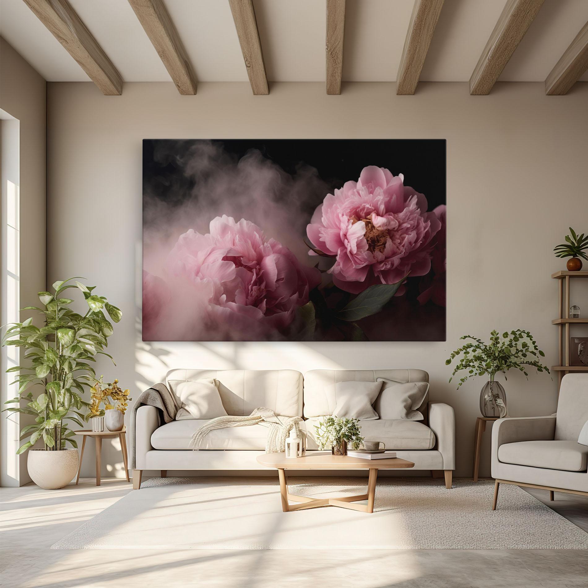 Leinwandbild Peony In Smoke mockup 6