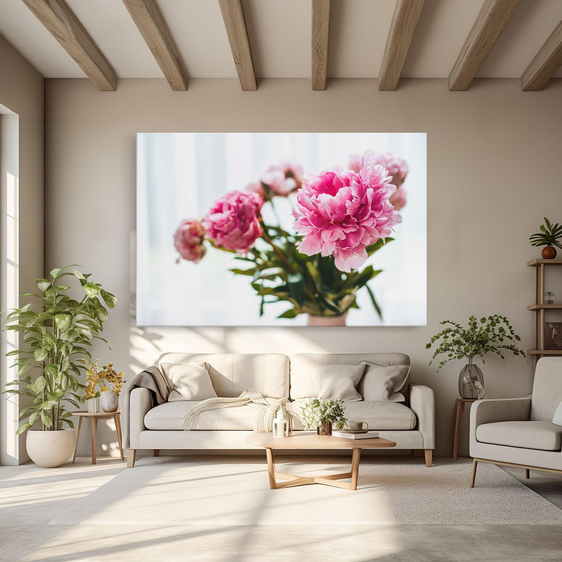 Leinwandbild Peony In Vase mockup 6