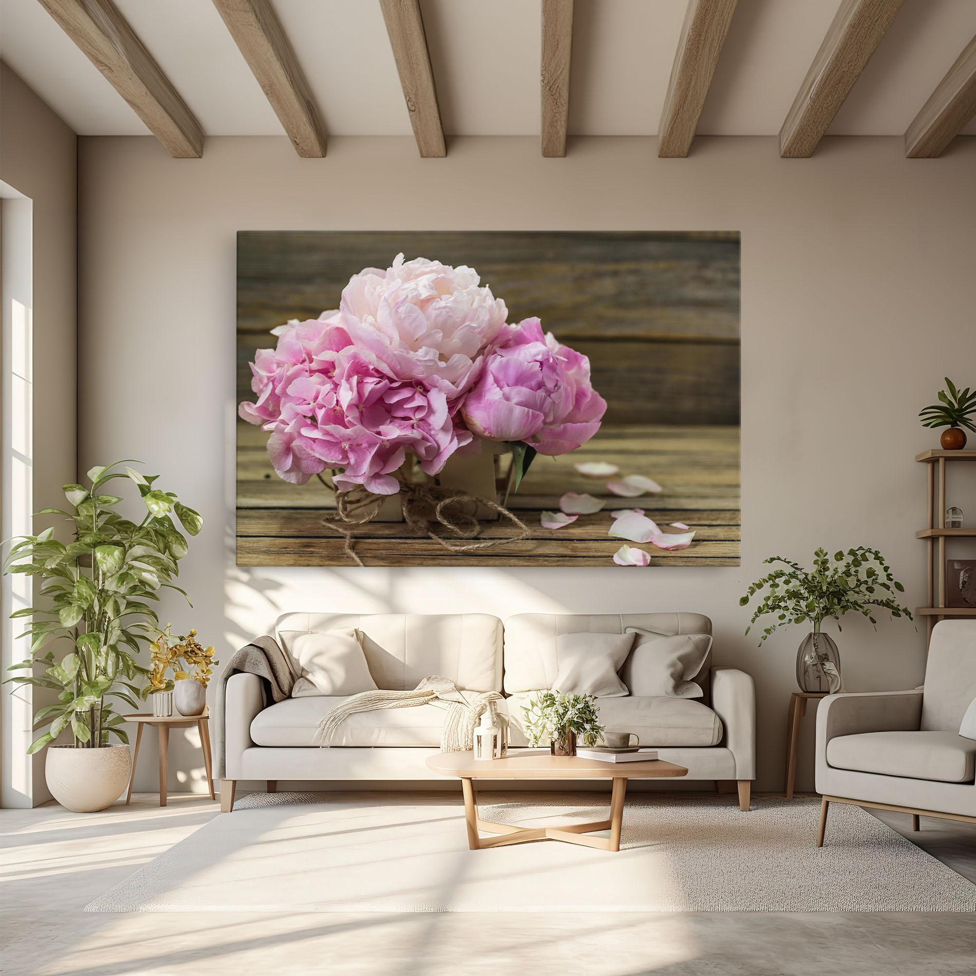 Leinwandbild Peony On Table mockup 6