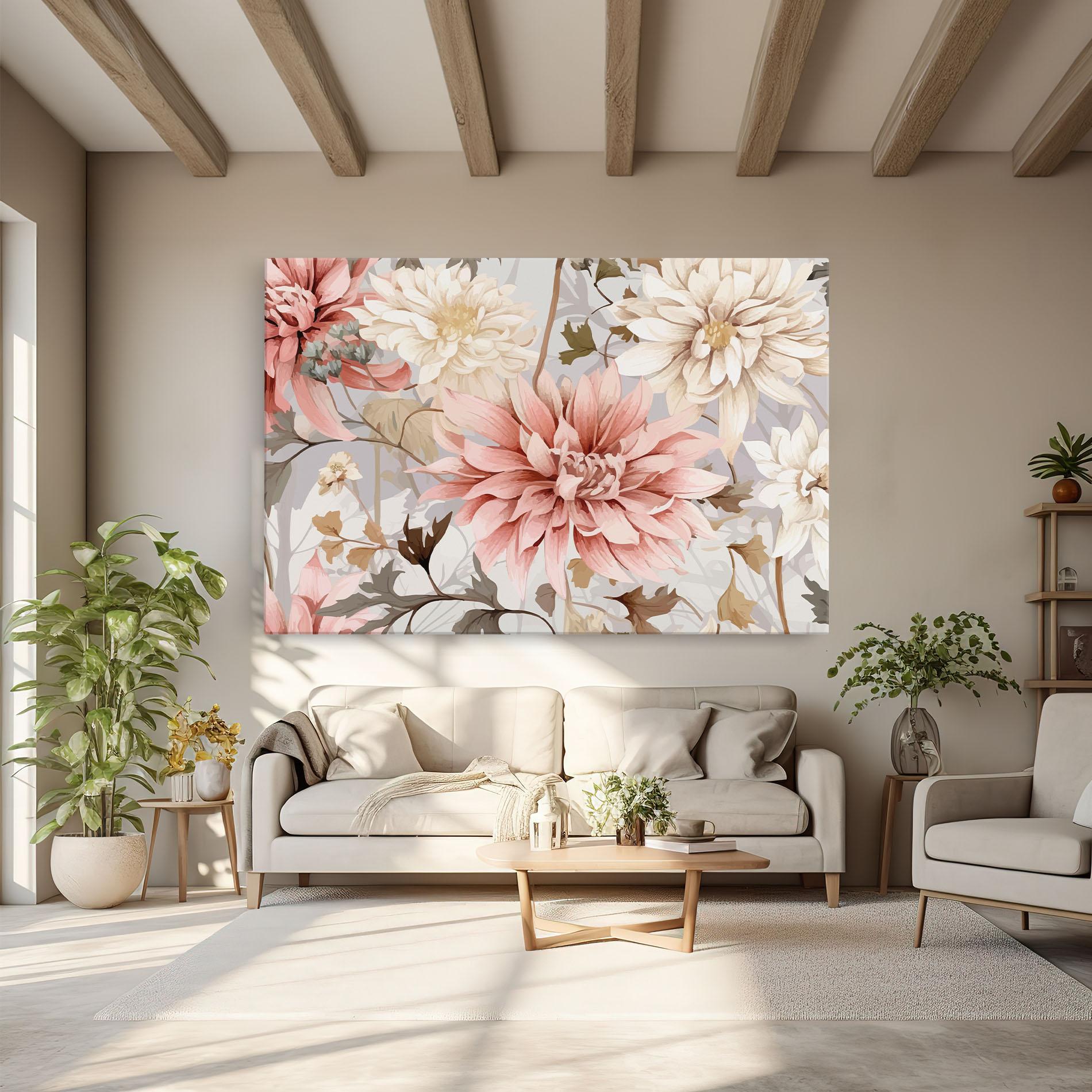 Leinwandbild Pink Cream Open Peony mockup 6