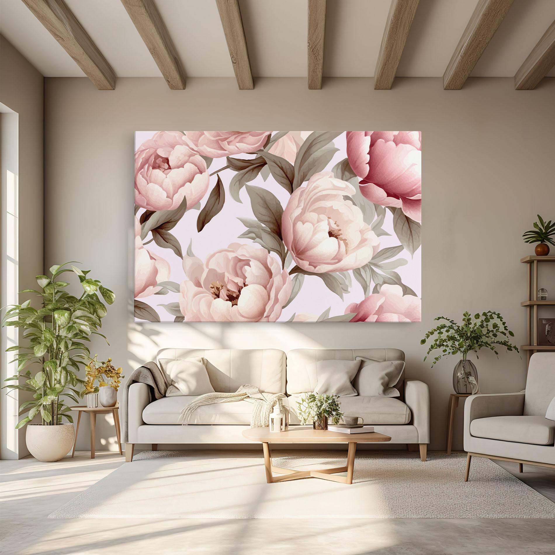 Leinwandbild Pink Peony Buds mockup 6