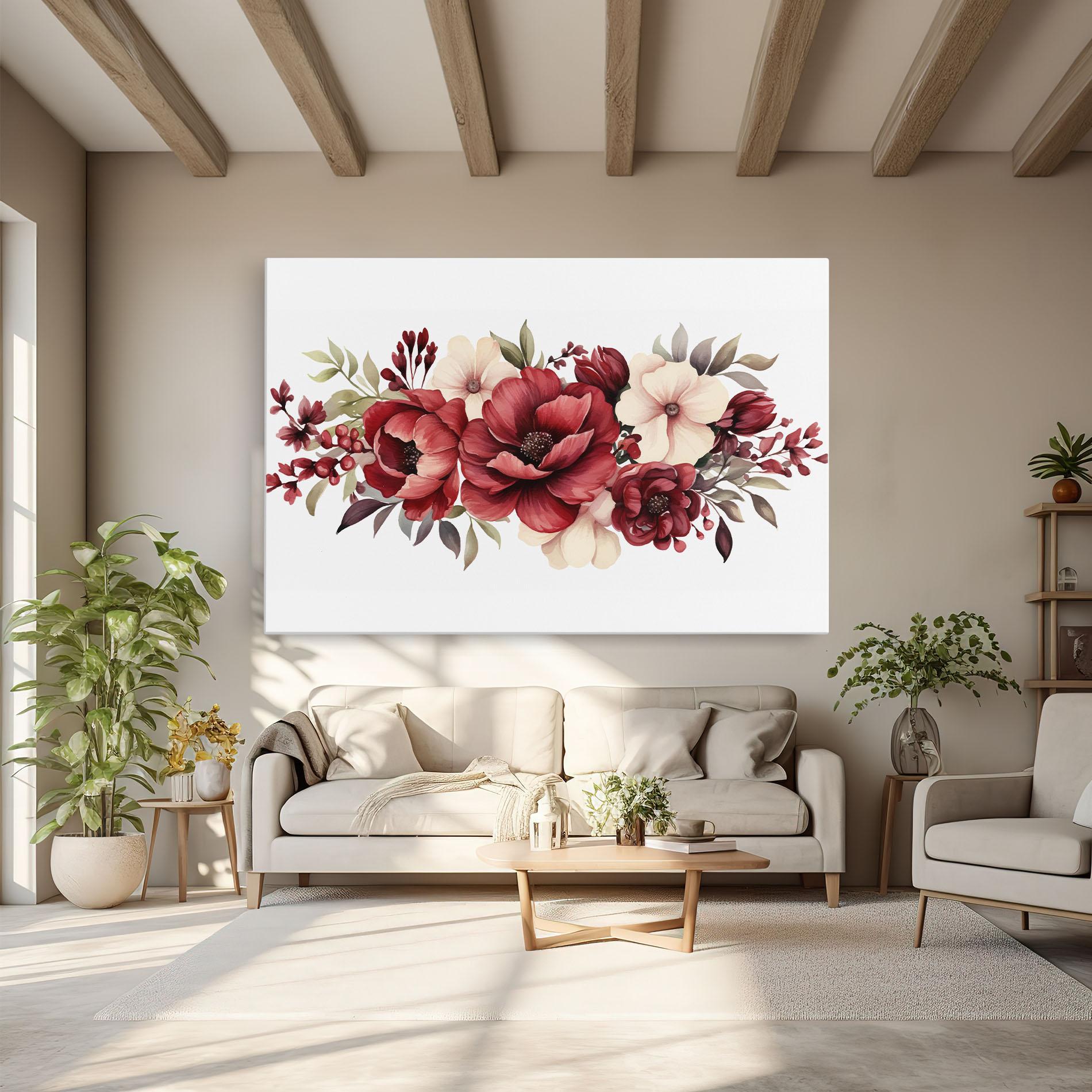 Leinwandbild Red Peony mockup 6