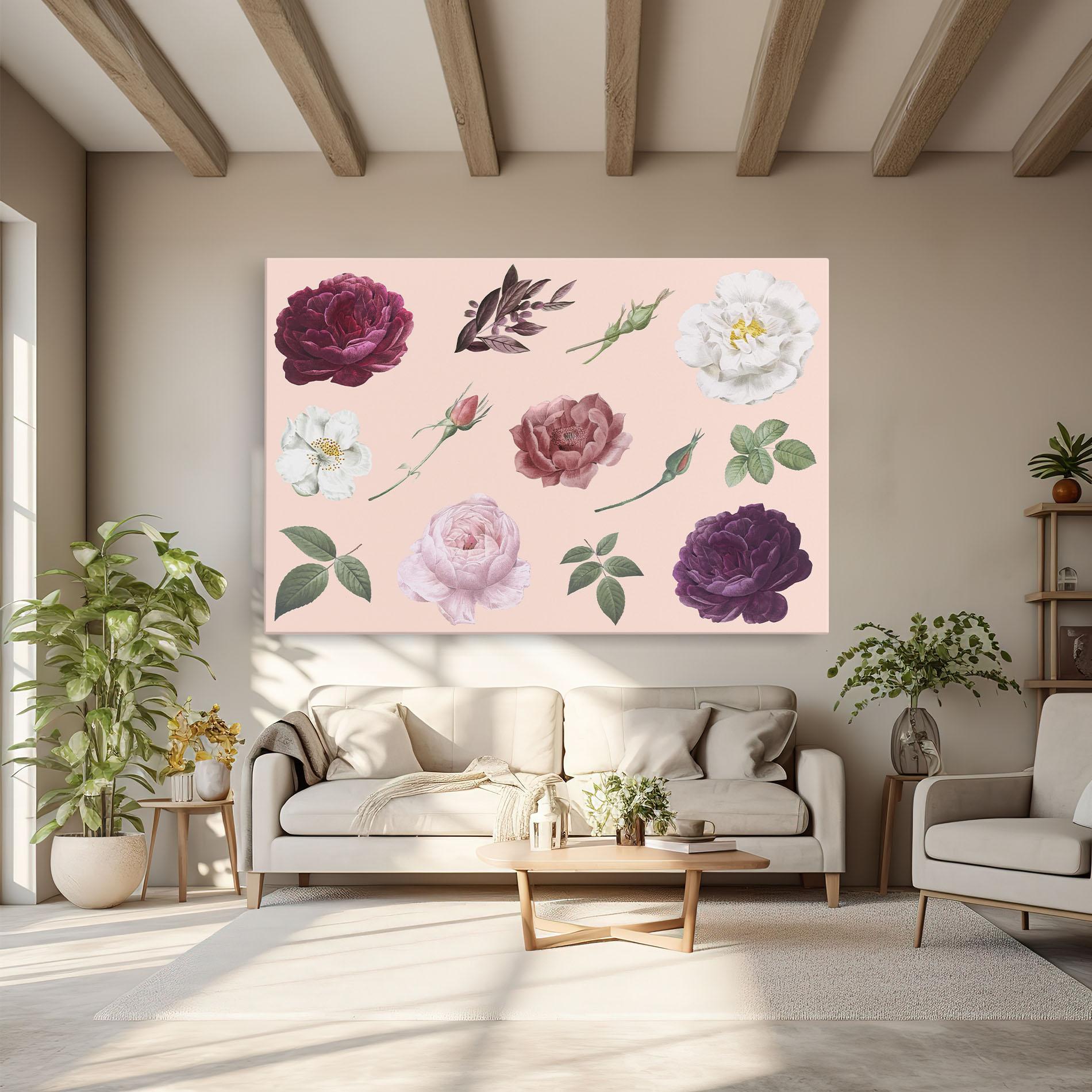 Leinwandbild Rose And Peony mockup 6