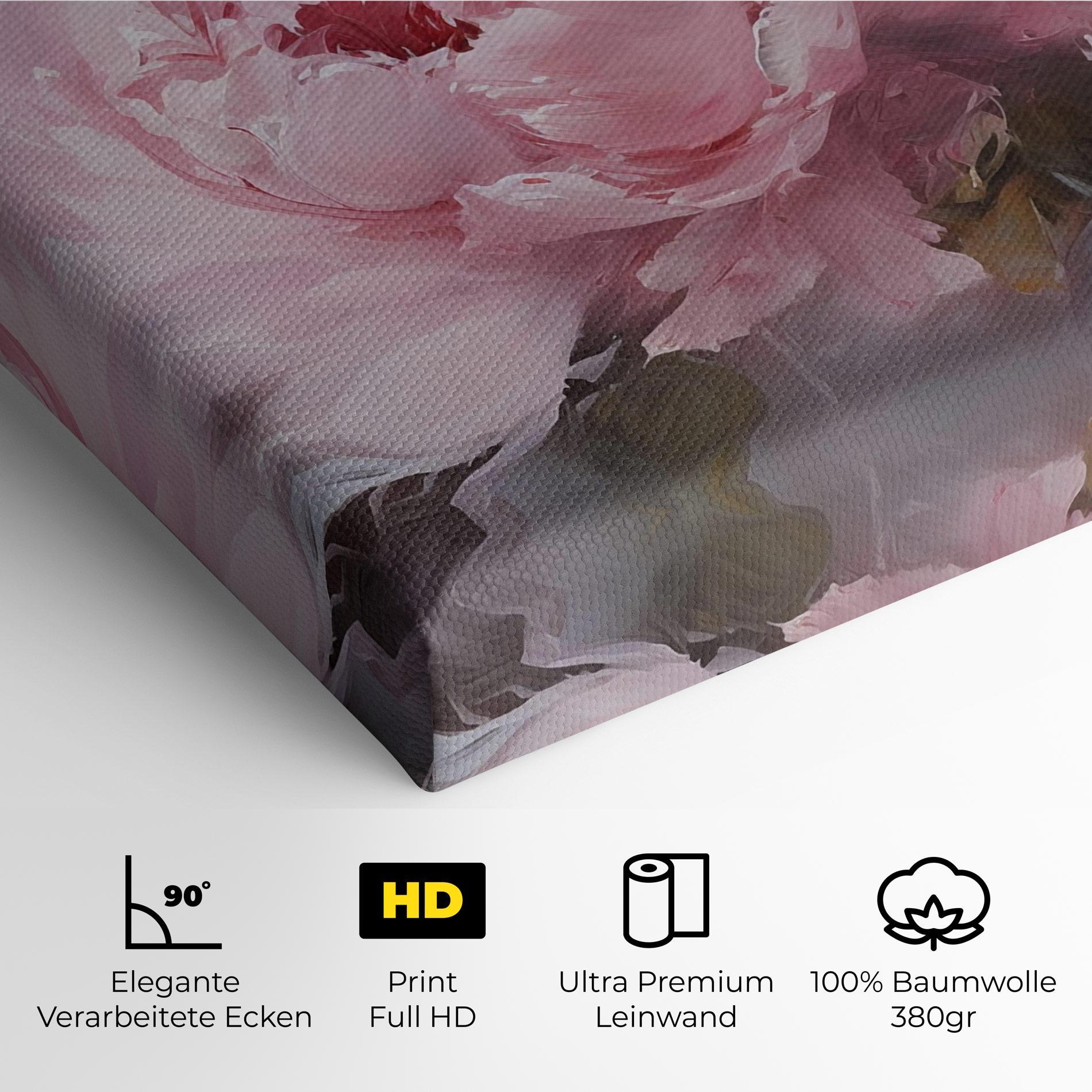 Leinwandbild Dreamy Painting Peony mockup 4