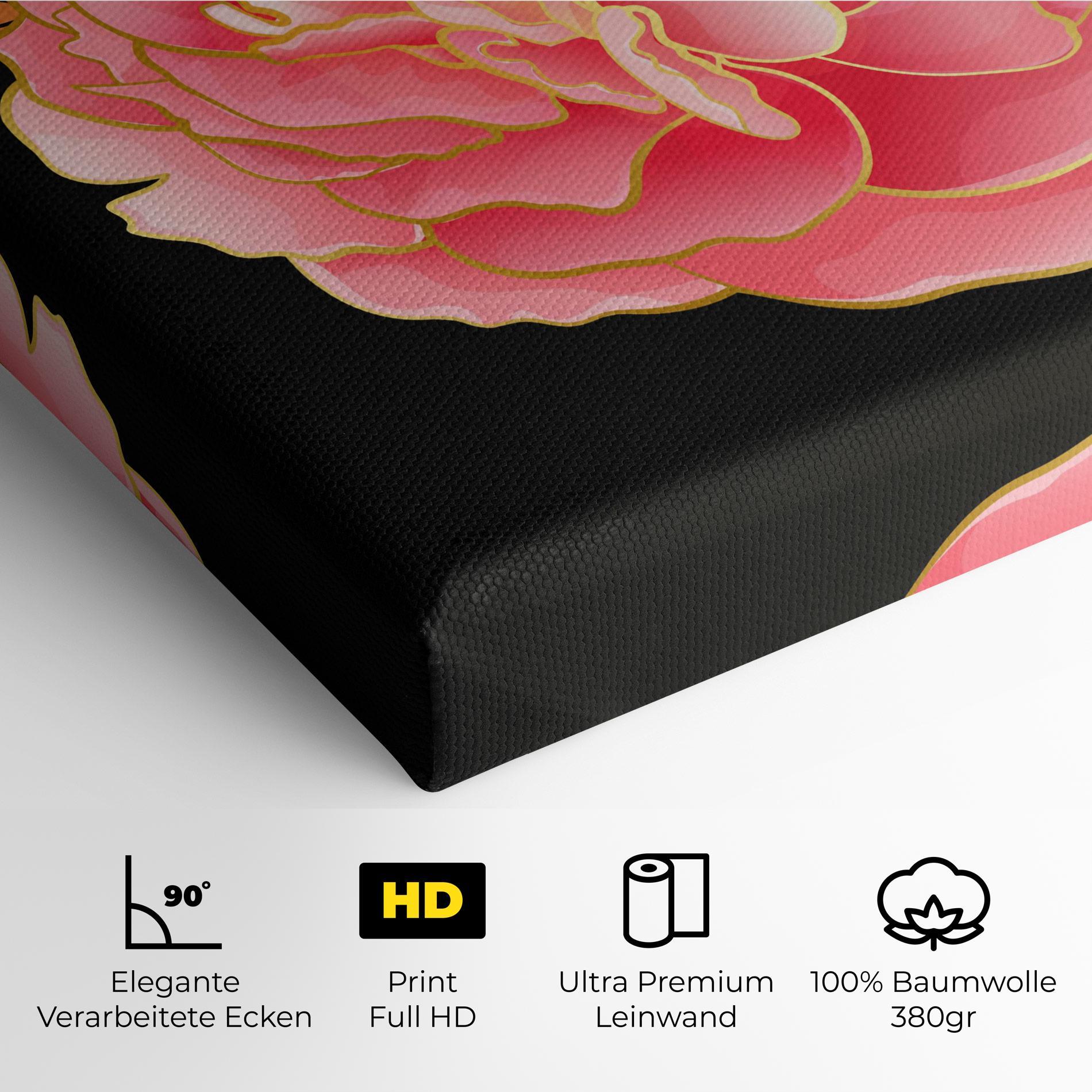 Leinwandbild Gold Pinkk Peony mockup 4