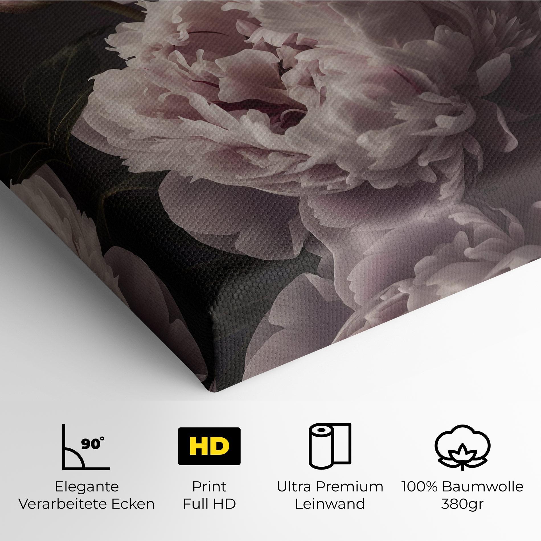 Leinwandbild Grey Pastel Pink Peony mockup 4