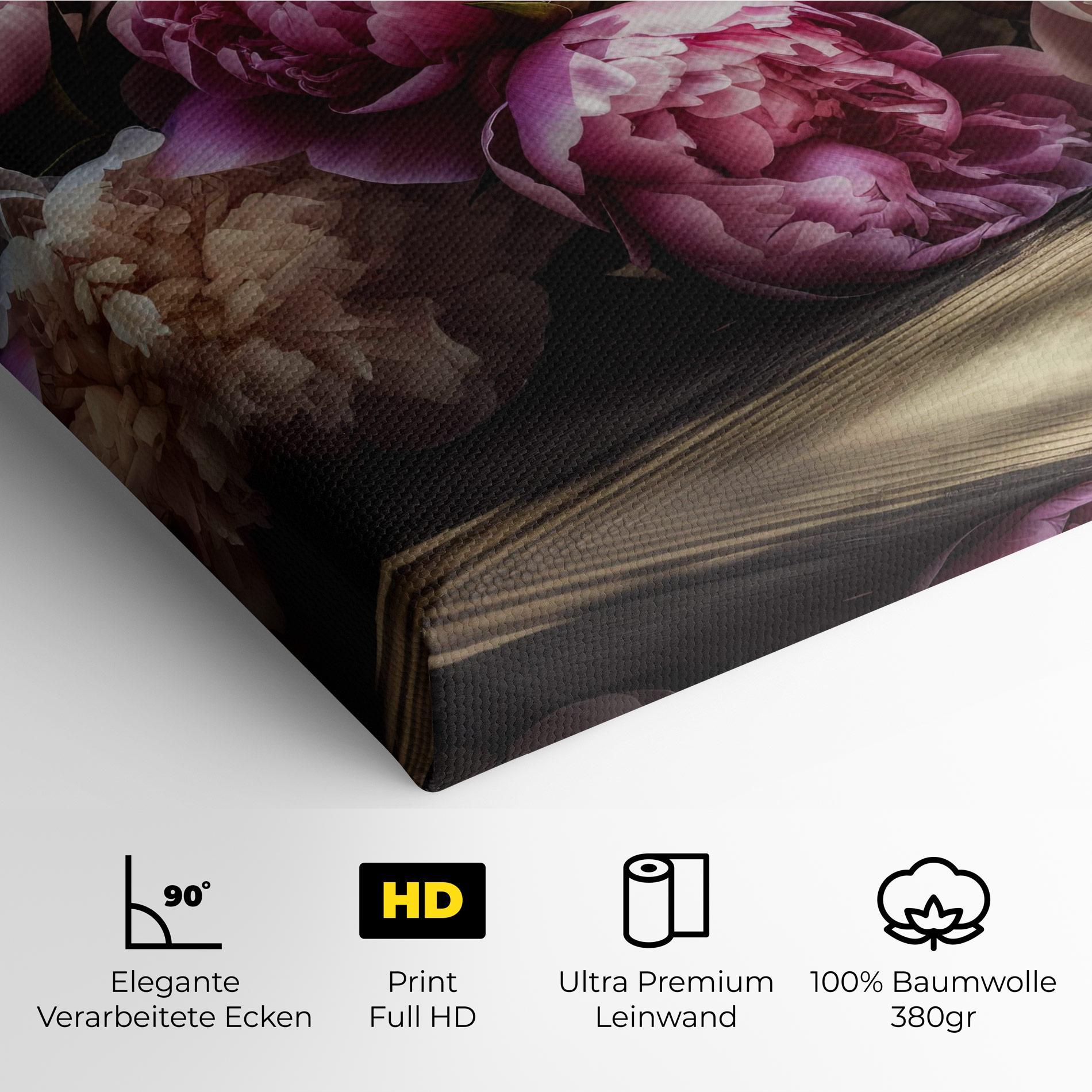 Leinwandbild Peonies On The Table mockup 4