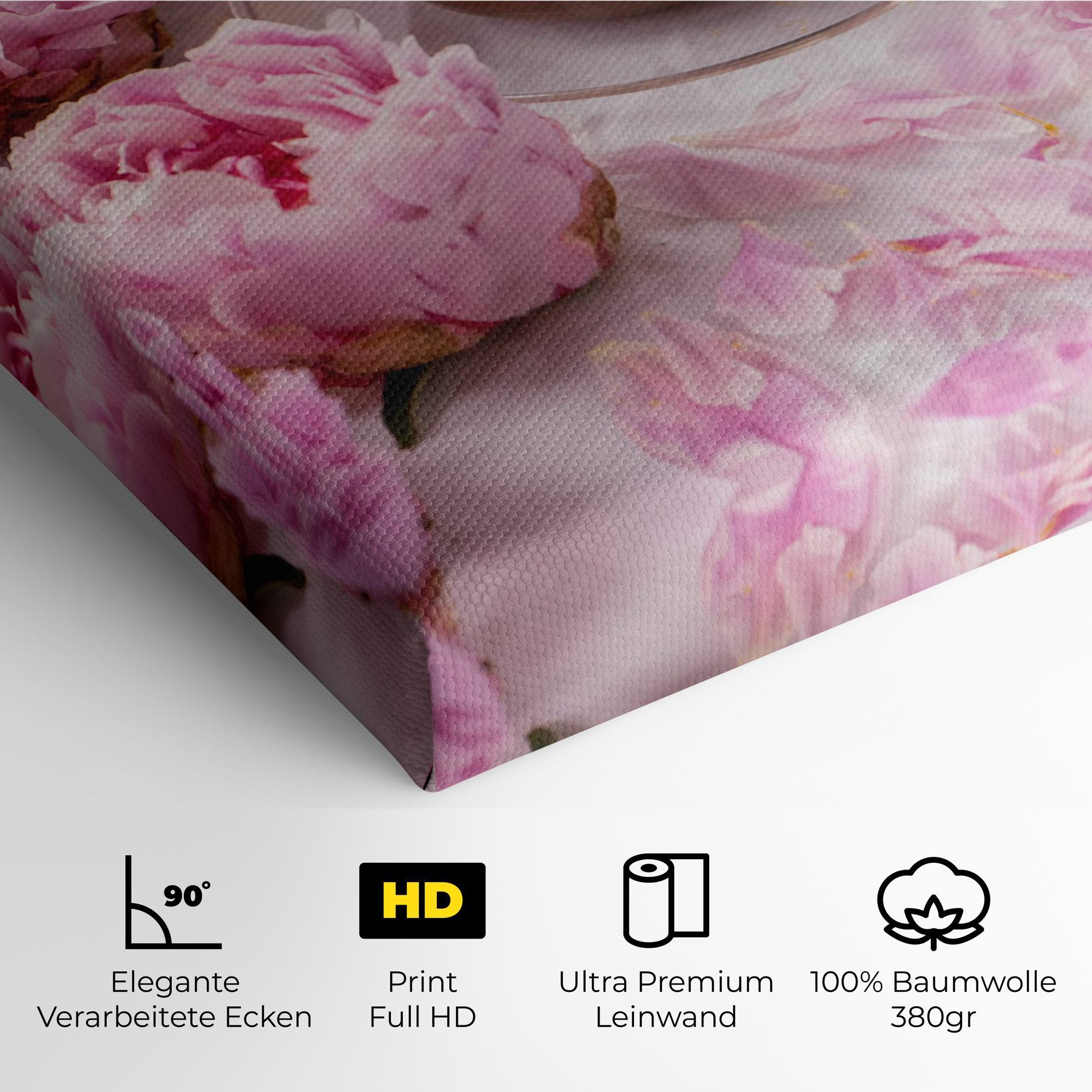 Leinwandbild Peony And Coffee mockup 4