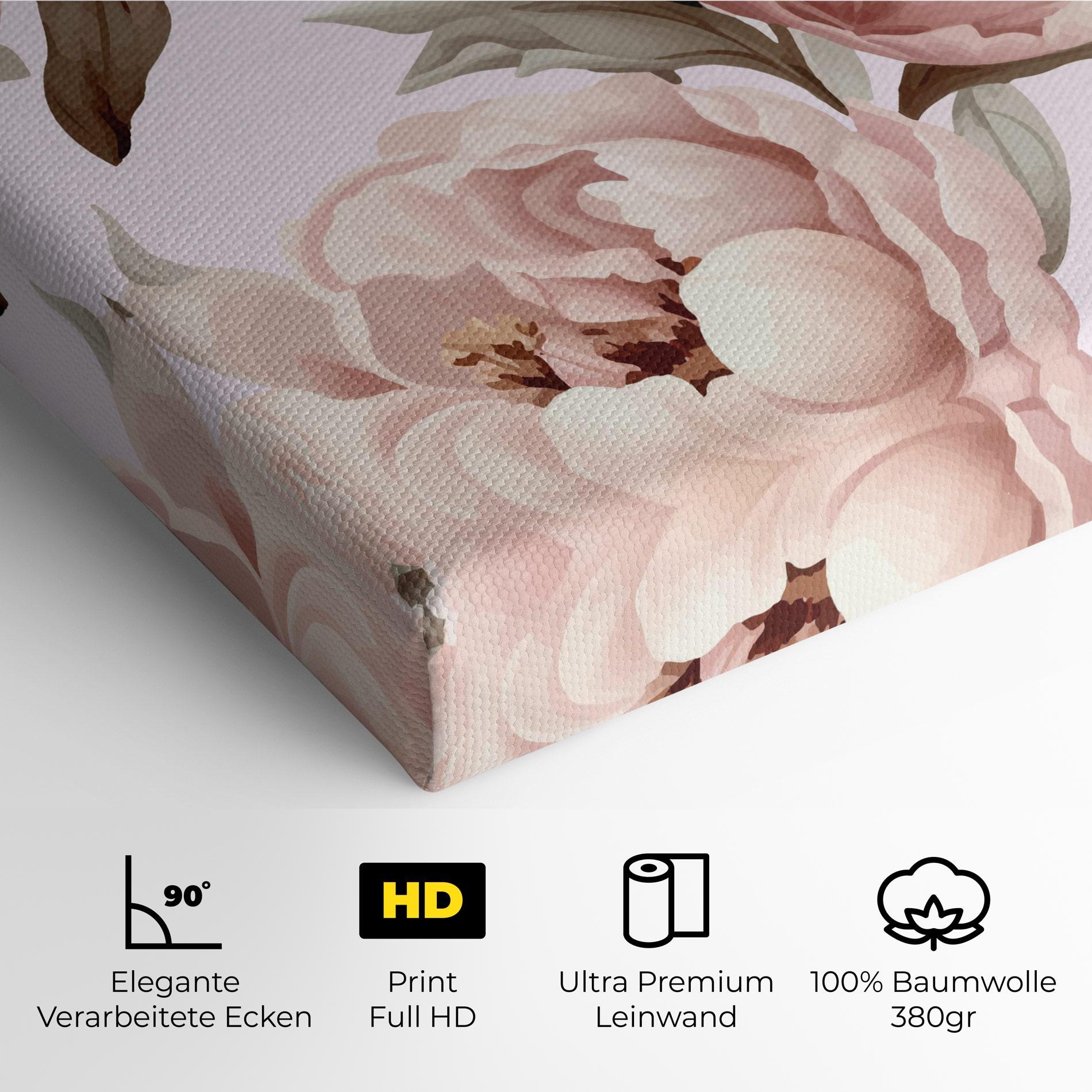 Leinwandbild Pink Peony Buds mockup 4