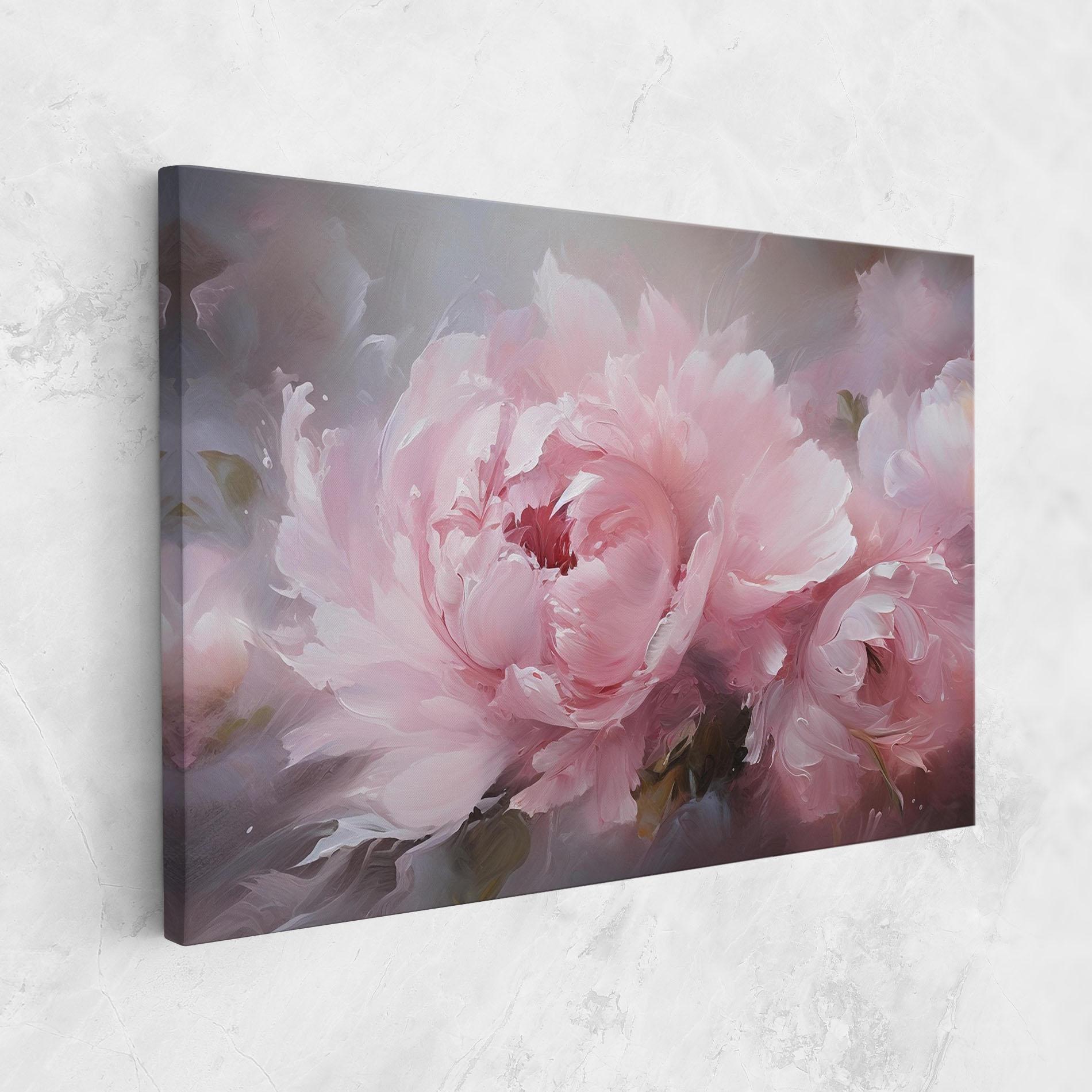 Leinwandbild Dreamy Painting Peony mockup 1