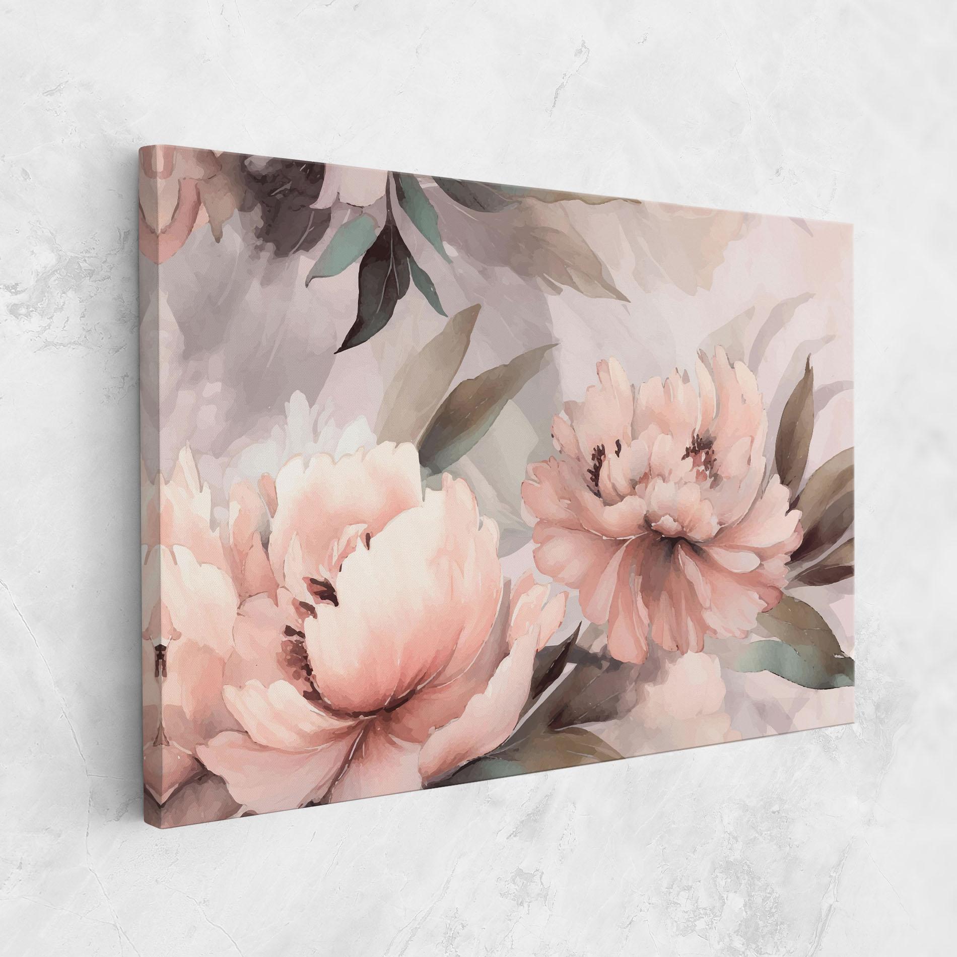 Leinwandbild Dreamy Peony Art mockup 1