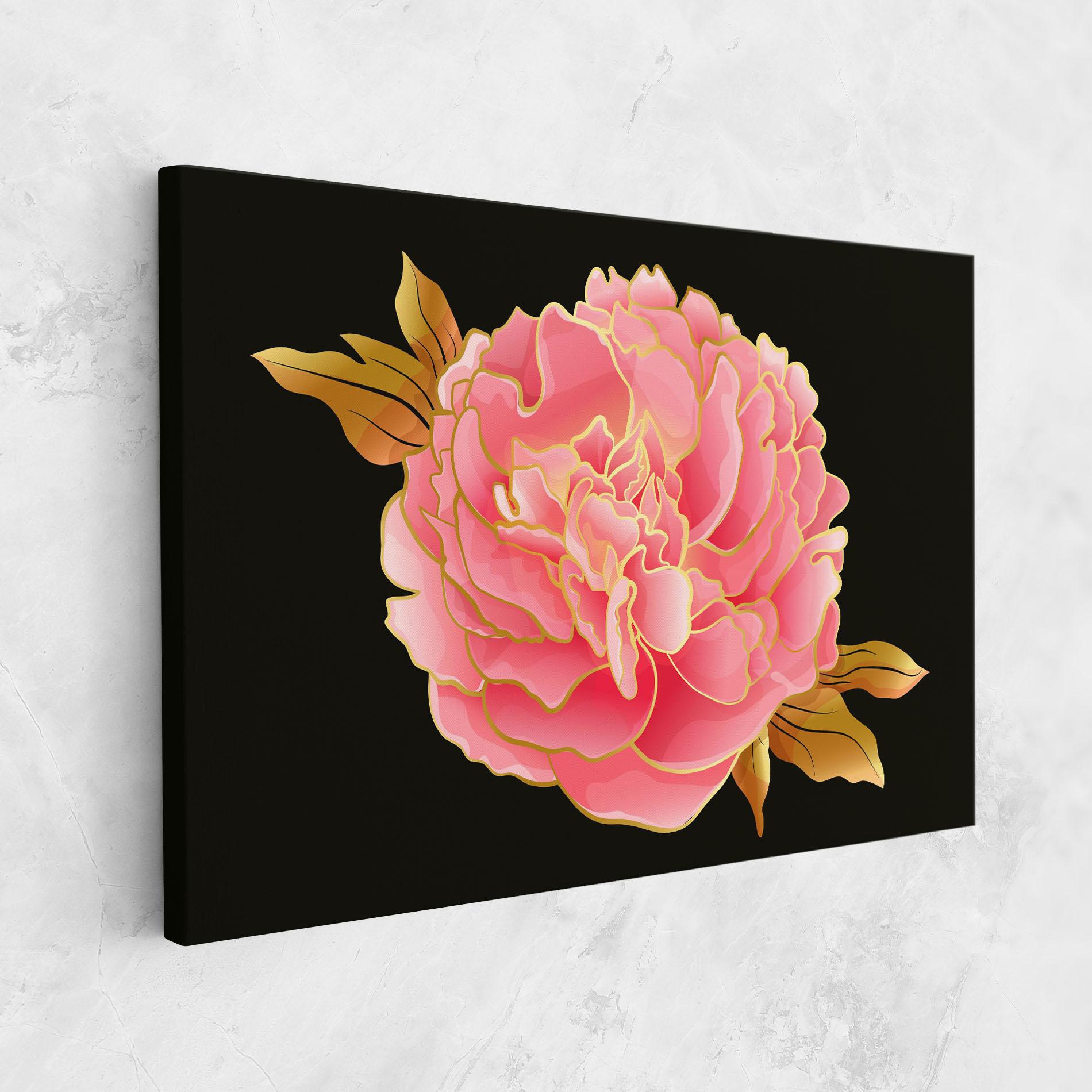 Leinwandbild Gold Pinkk Peony mockup 1
