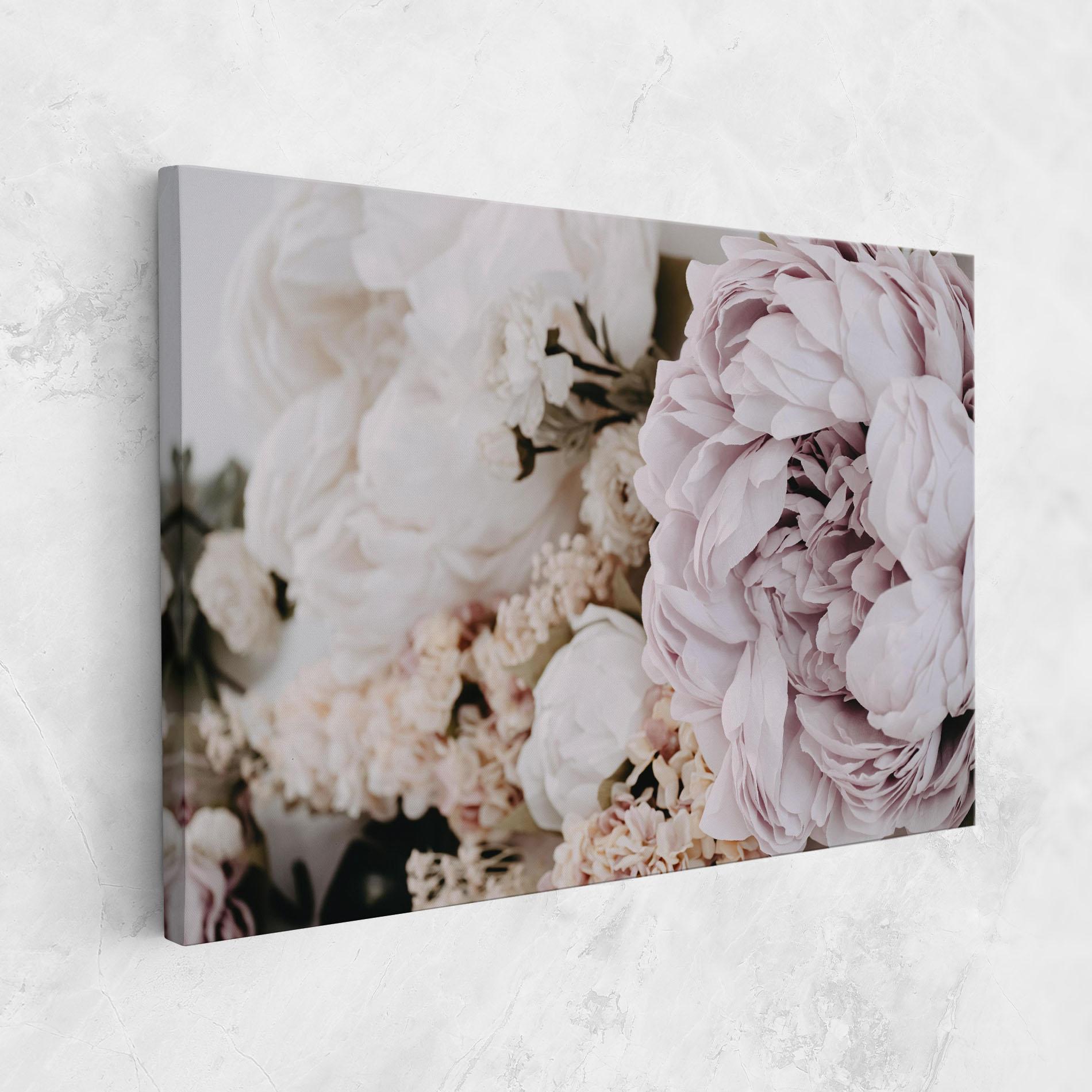 Leinwandbild Grey Peony Bouquet mockup 1