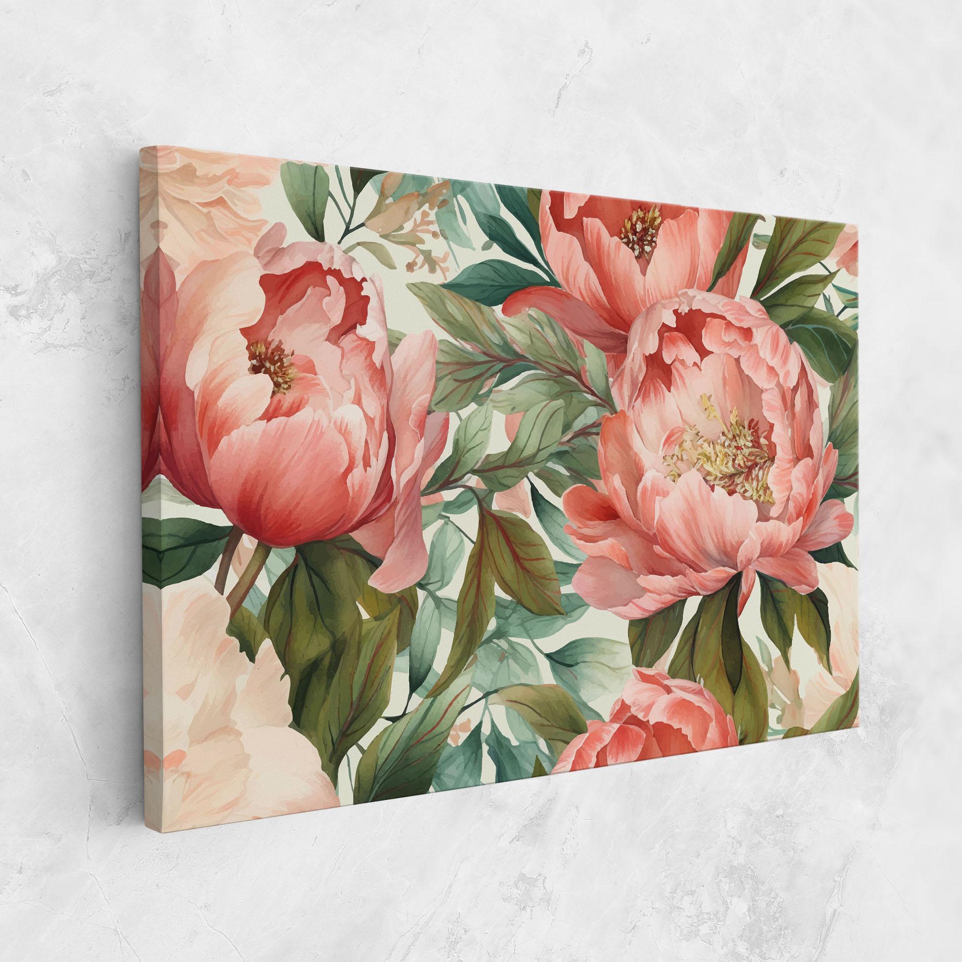 Leinwandbild Light Red Peony mockup 1