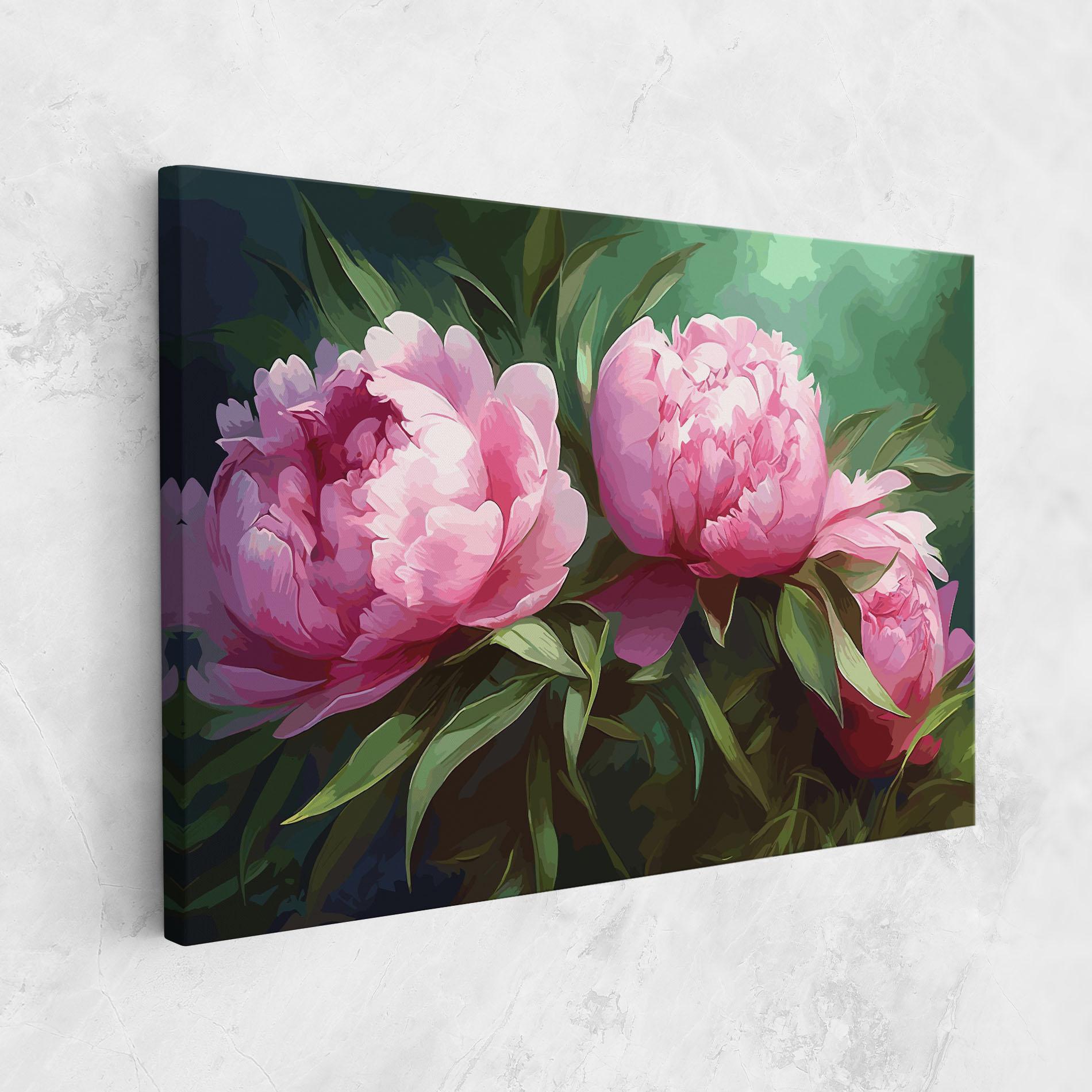Leinwandbild Peonies Art mockup 1