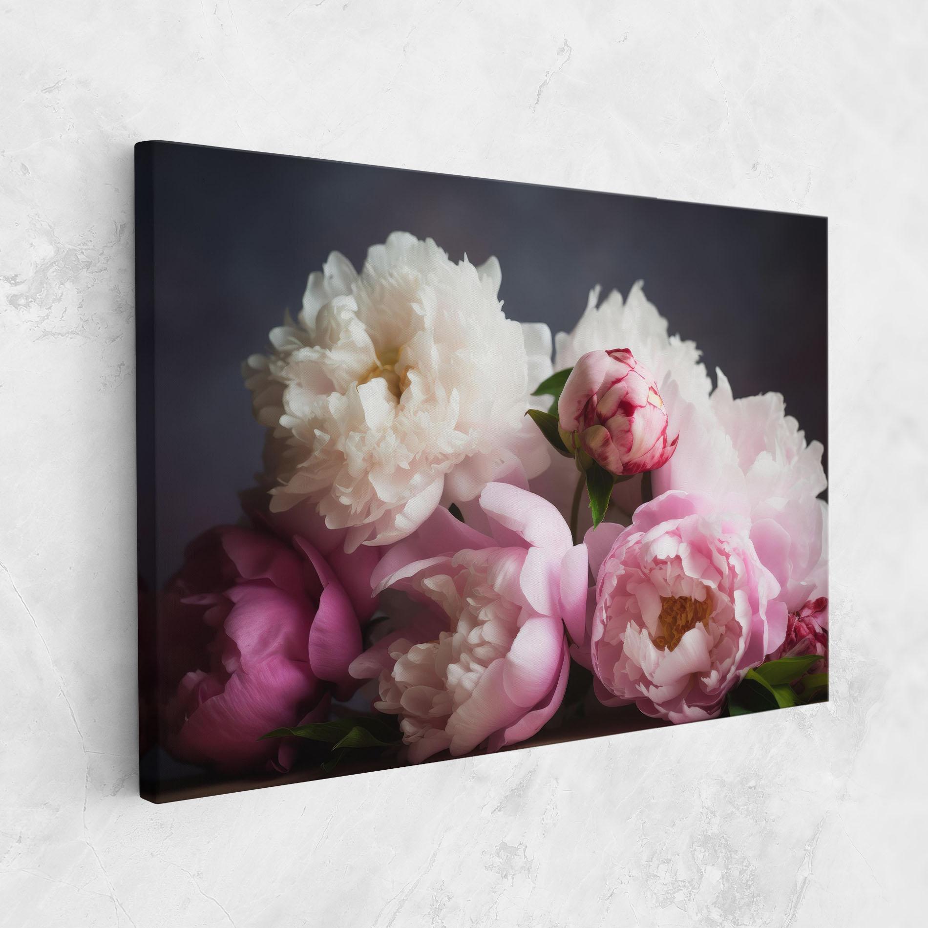 Leinwandbild Peonies With Grey mockup 1