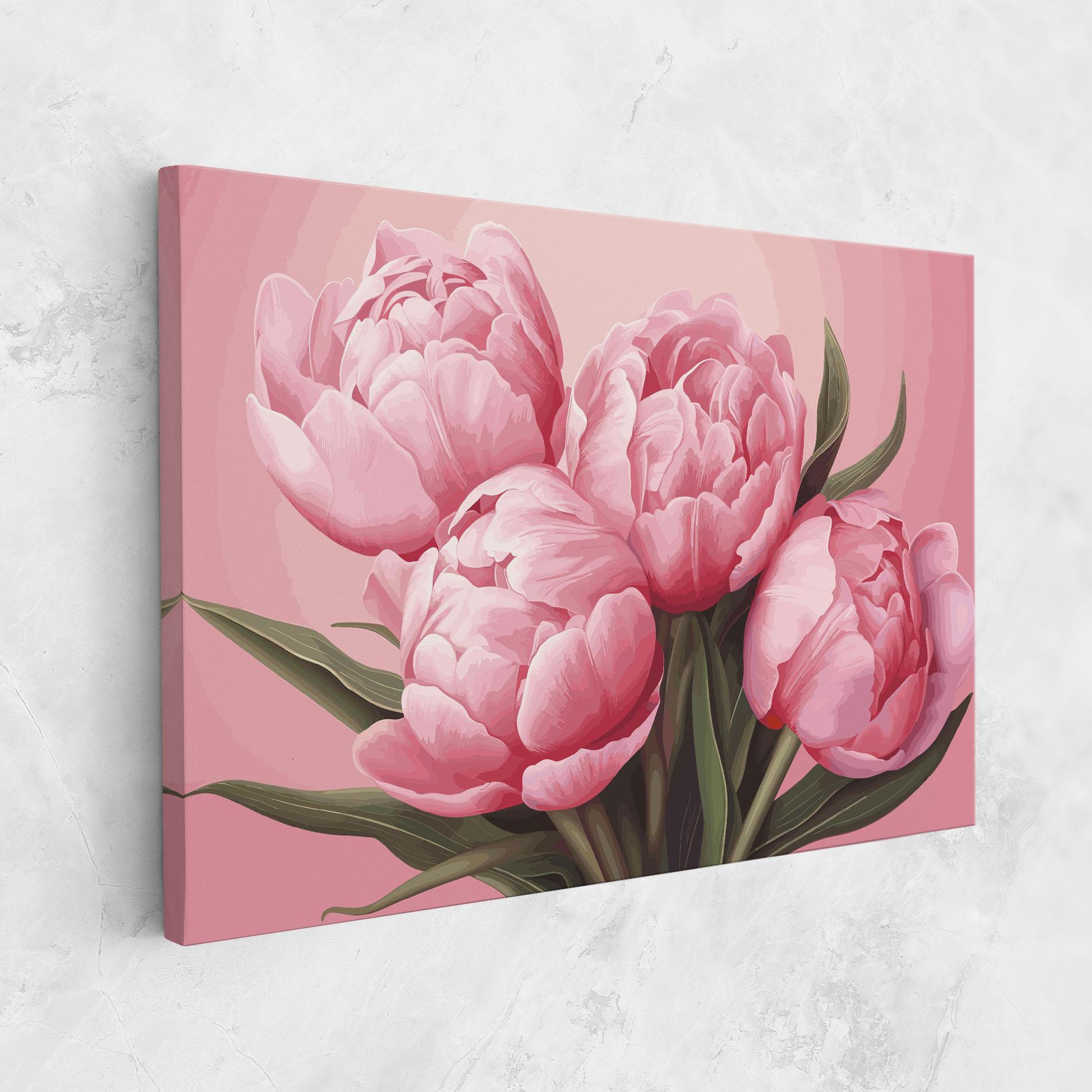 Leinwandbild Peony On Pink mockup 1