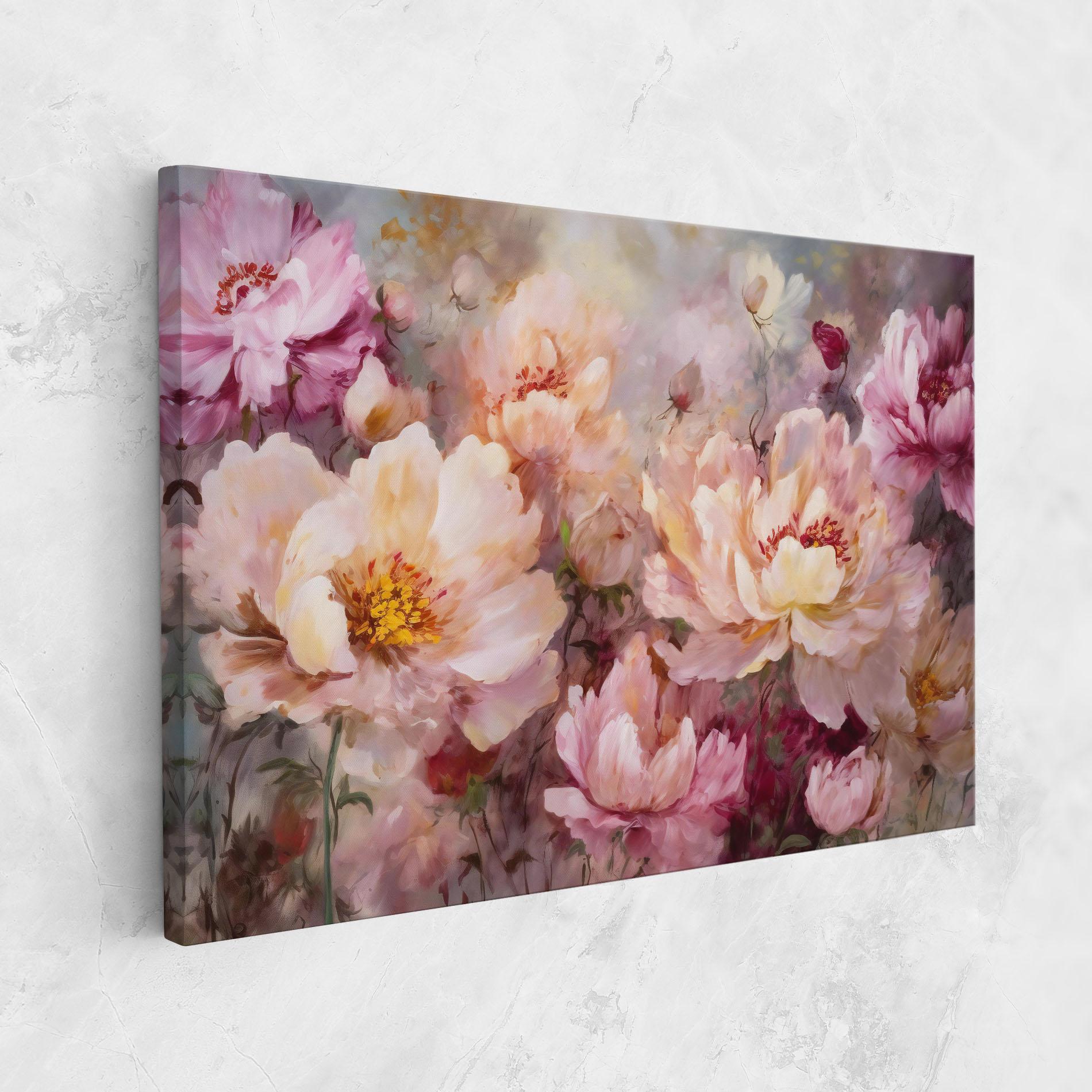 Leinwandbild Peony Painting Art mockup 1
