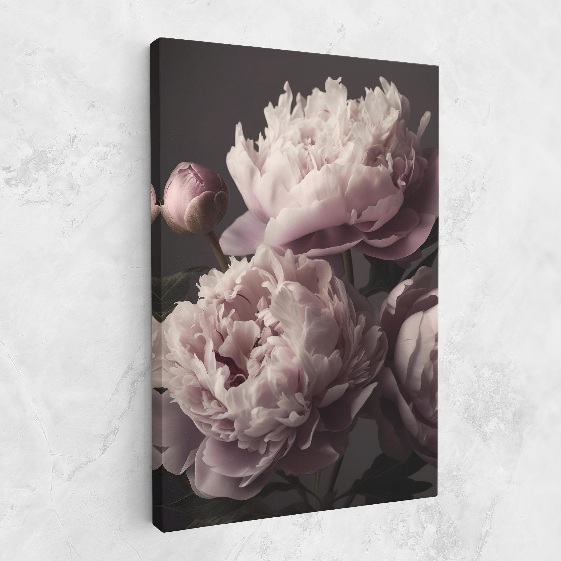 Leinwandbild Grey Pastel Pink Peony mockup 1