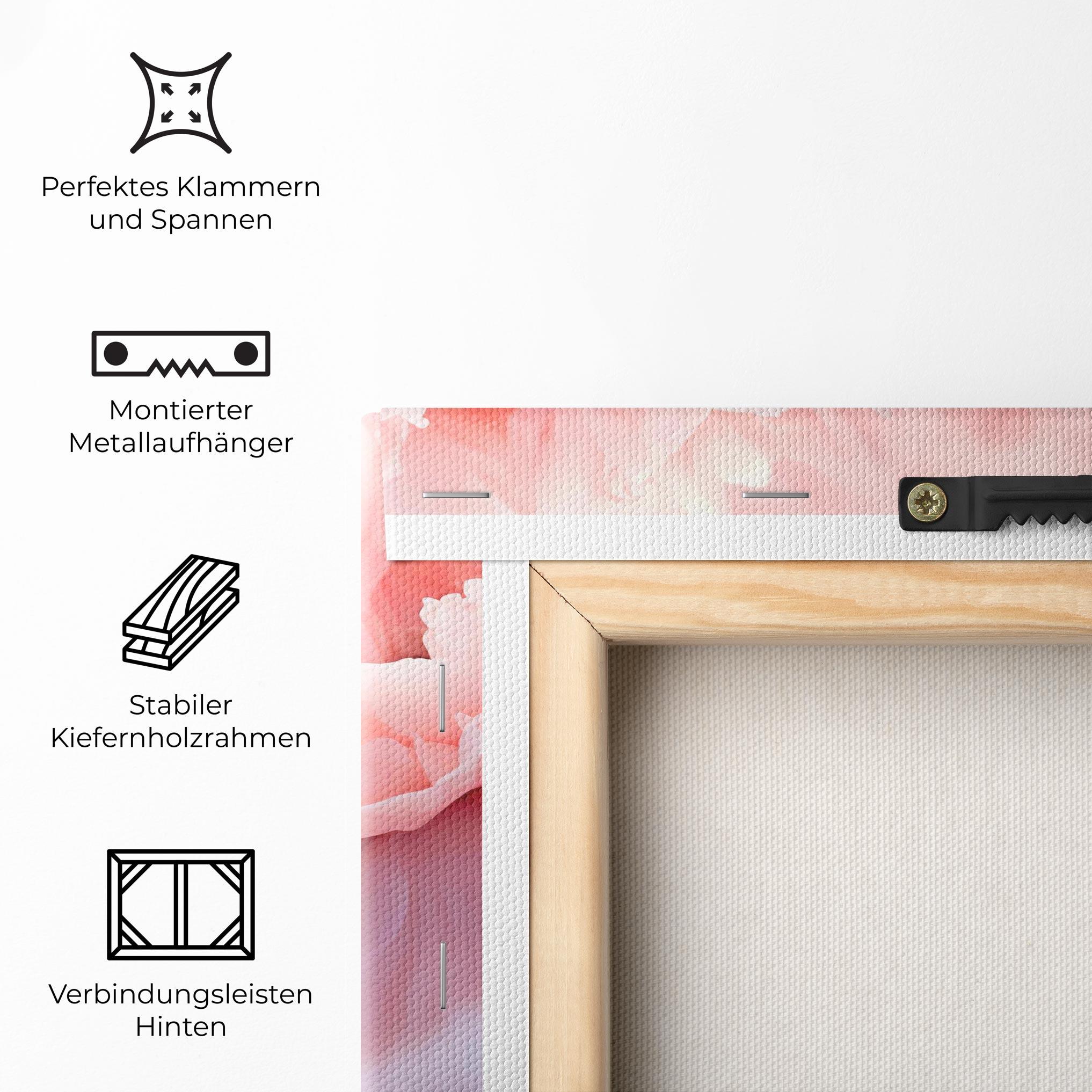 Leinwandbild Close Up Dreamy Peony mockup 5