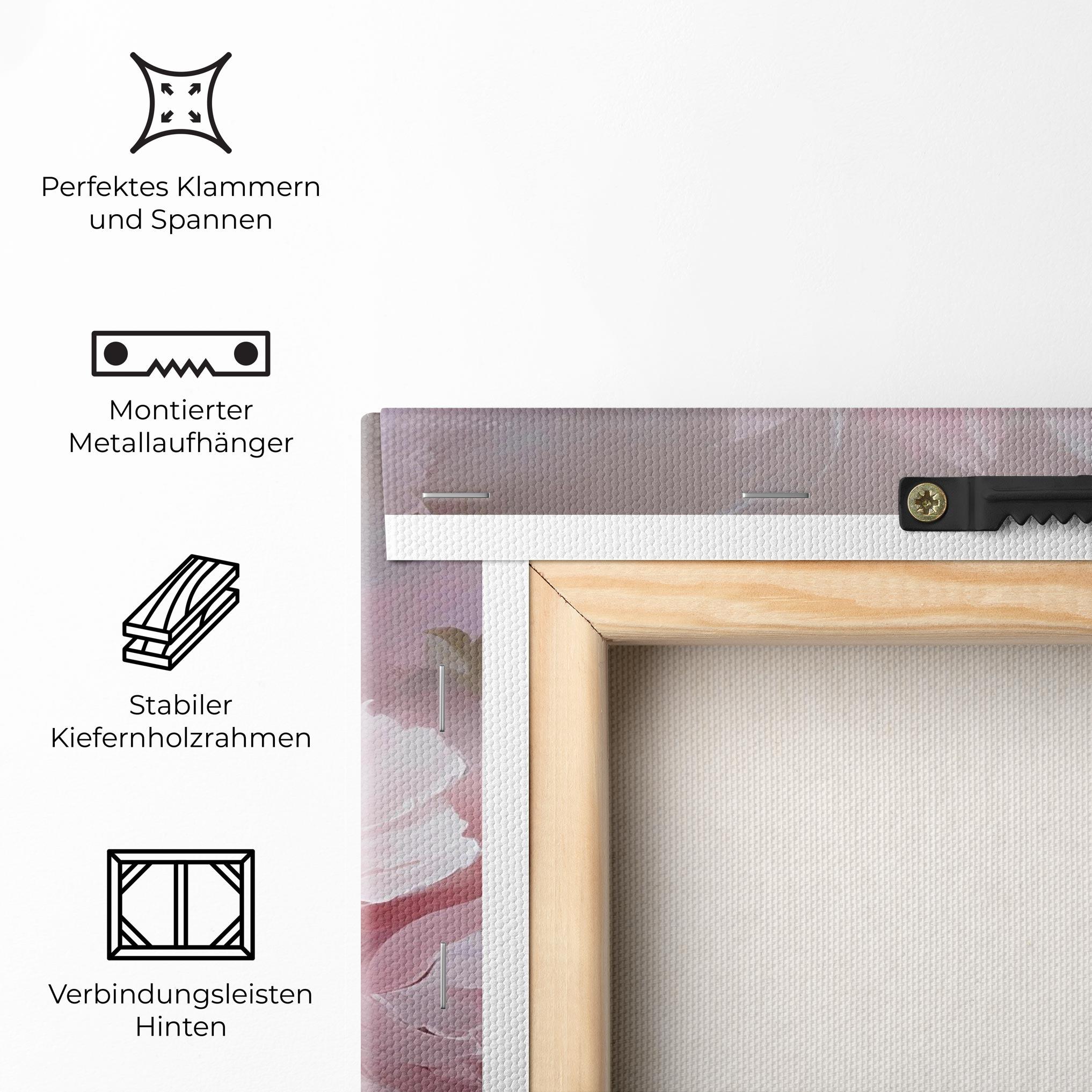 Leinwandbild Dreamy Painting Peony mockup 5