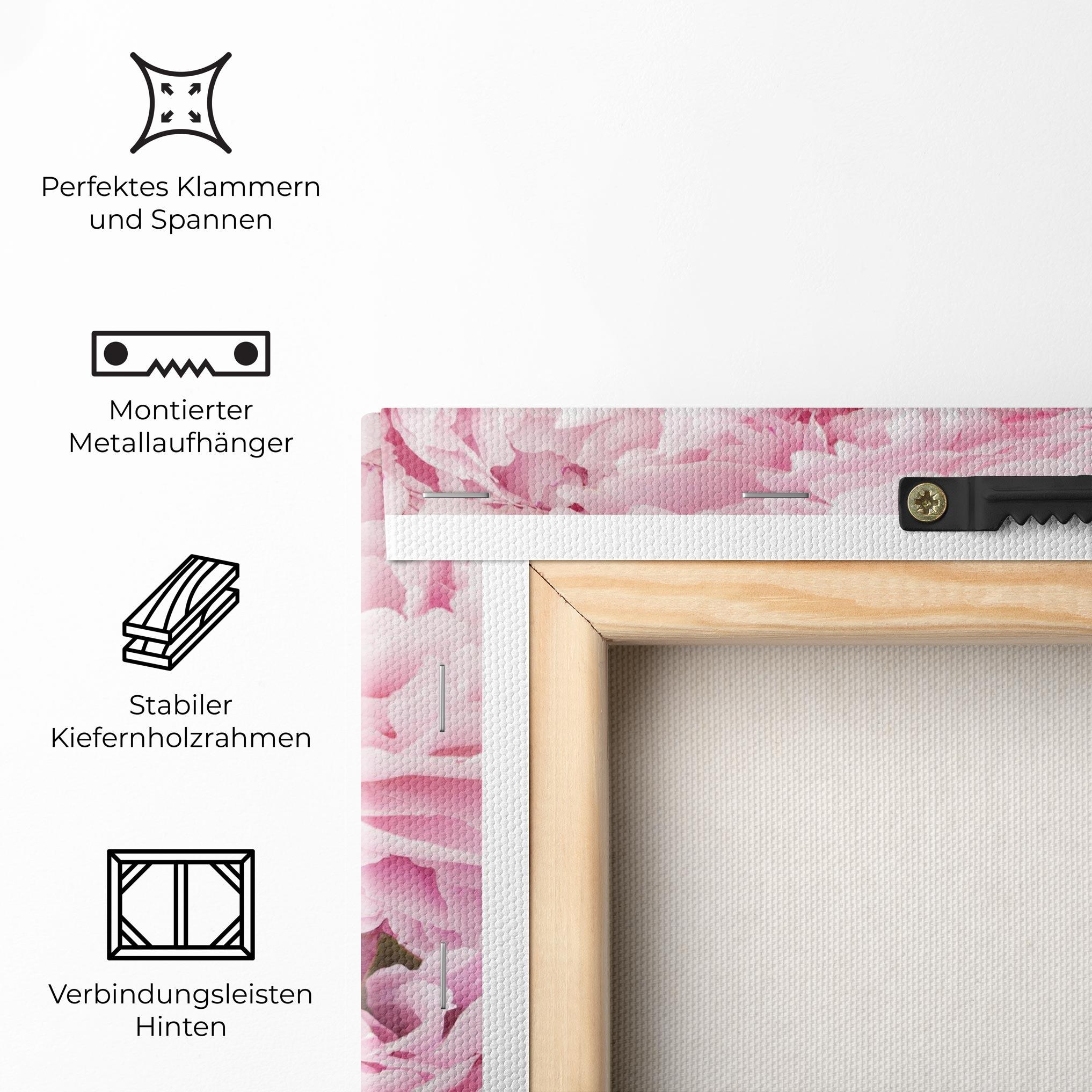 Leinwandbild Dreamy Pink Pastel Peony mockup 5