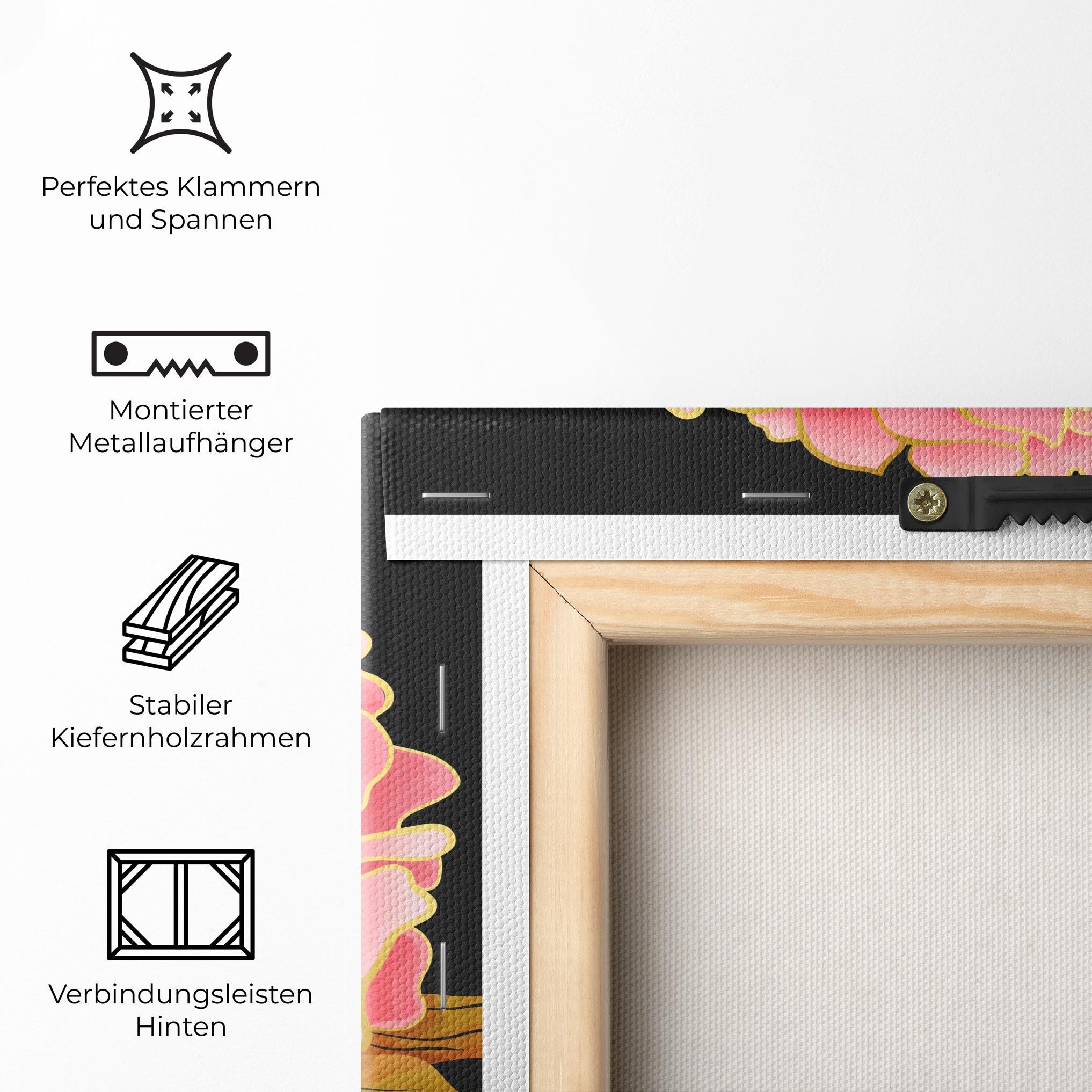 Leinwandbild Gold Pinkk Peony mockup 5