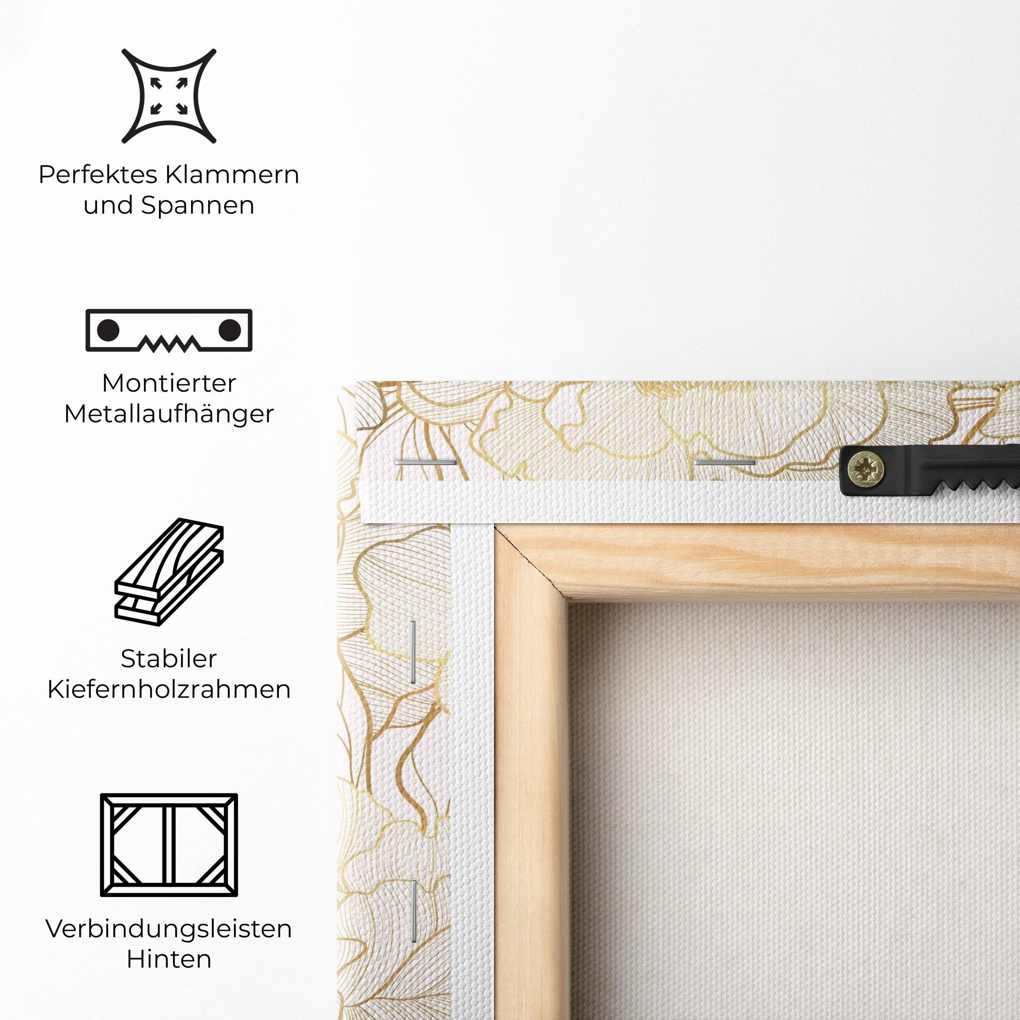 Leinwandbild Golden Peony mockup 5