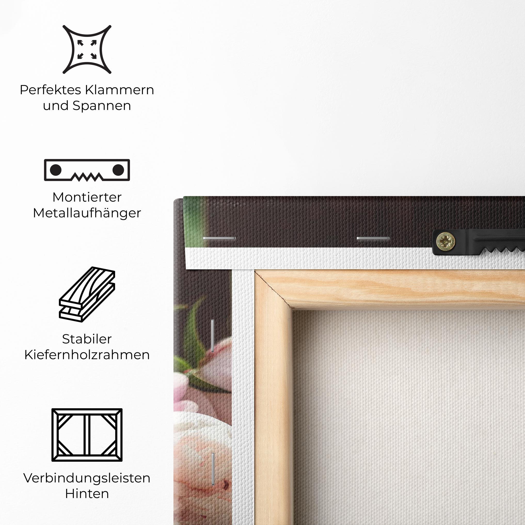 Leinwandbild Peonies On The Table mockup 5