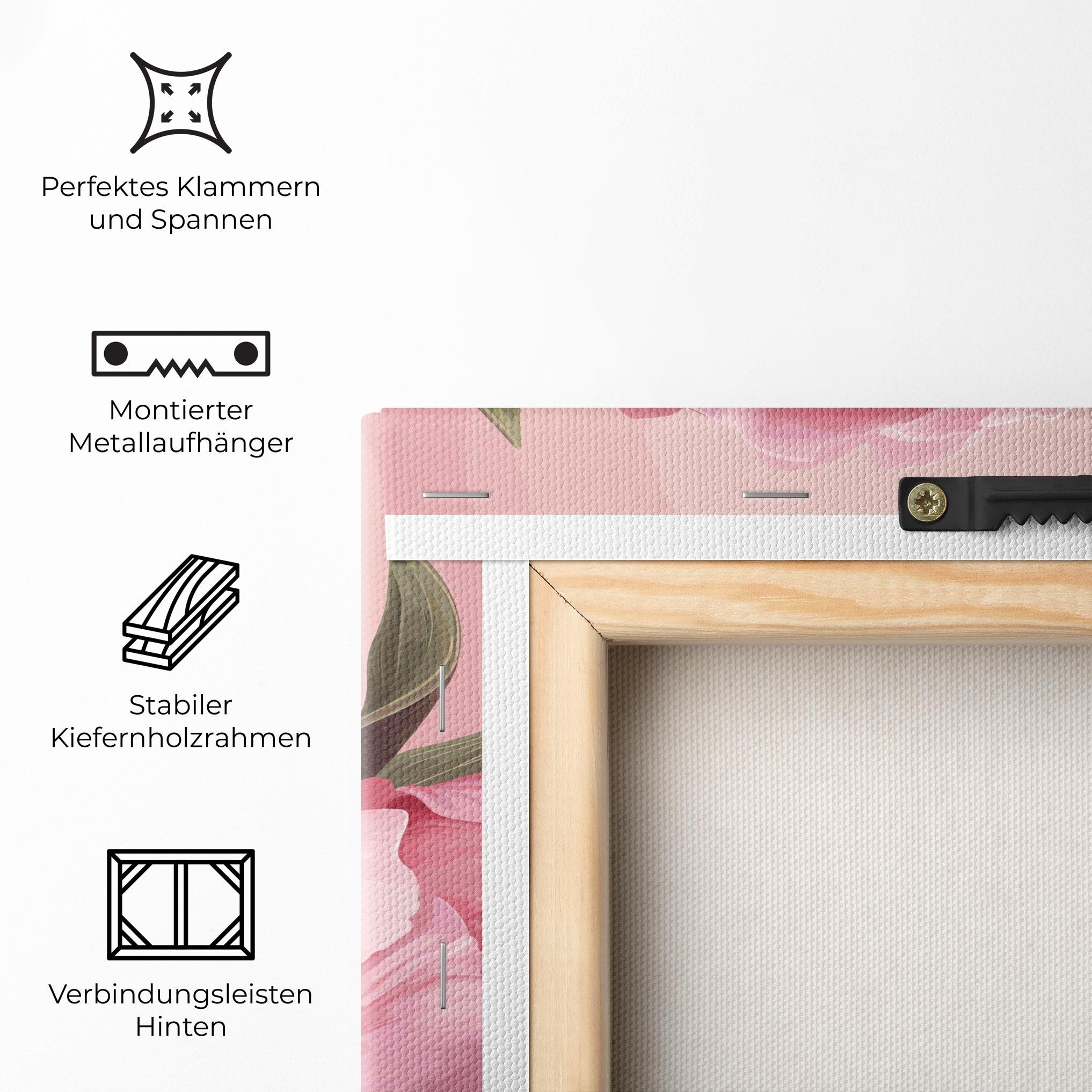 Leinwandbild Peony On Pink mockup 5