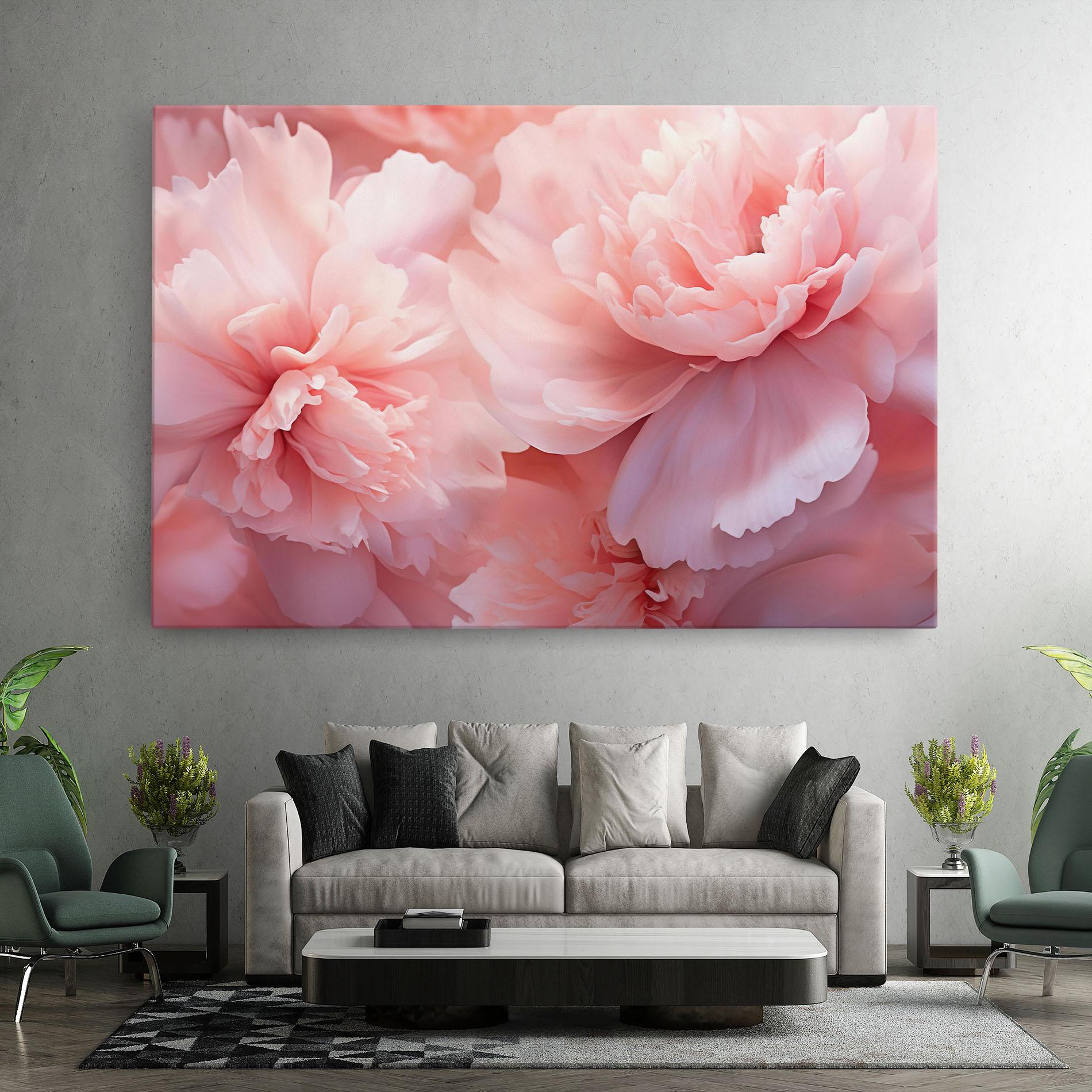 Leinwandbild Close Up Dreamy Peony mockup 7