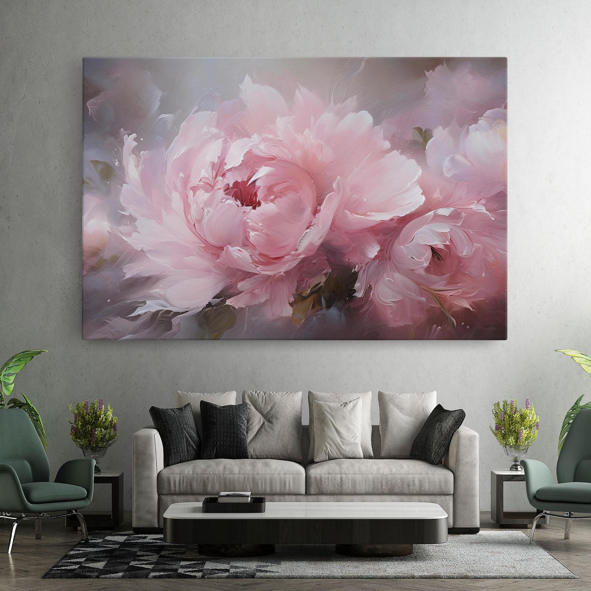Leinwandbild Dreamy Painting Peony mockup 7