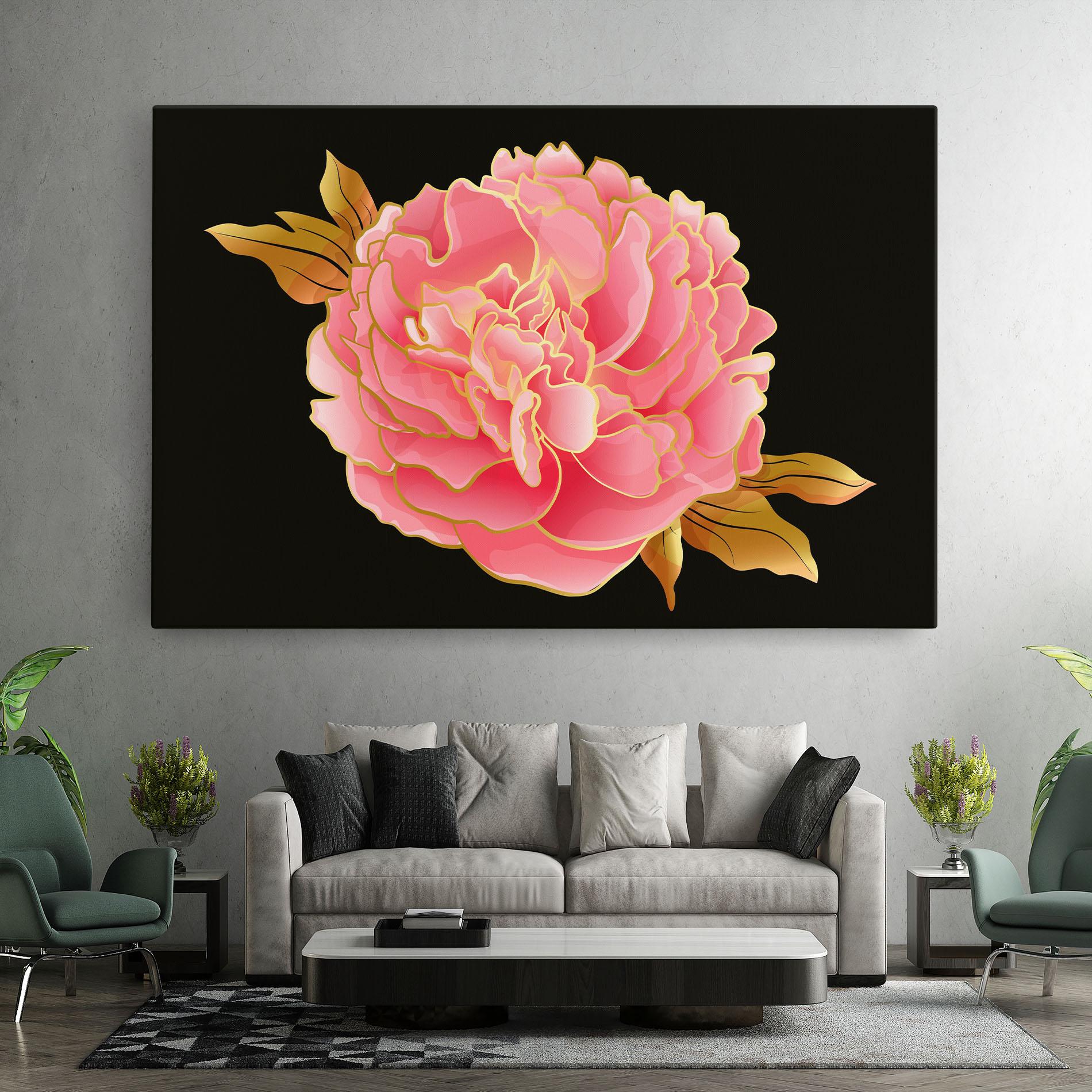 Leinwandbild Gold Pinkk Peony mockup 7